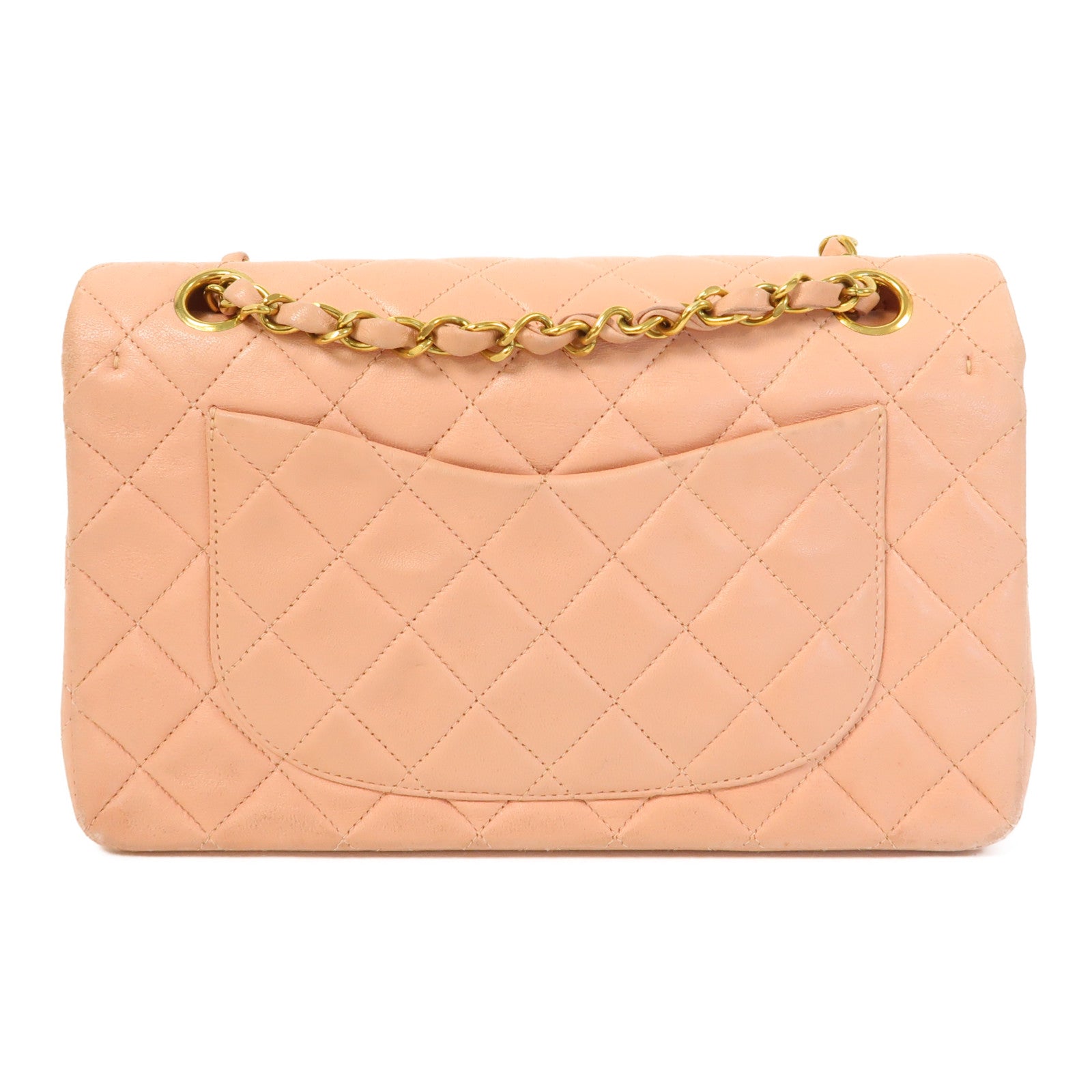 CHANEL 【激減優惠】菱格羊皮皮革Chain Shoulder金扣鏈帶肩背袋粉紅色