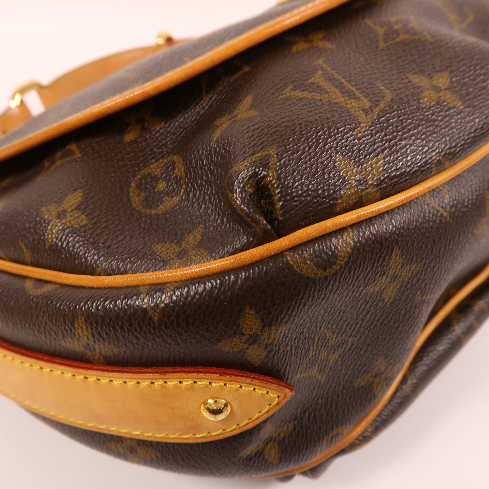 LOUIS VUITTON Monogram Tulum PM金扣肩背袋啡色