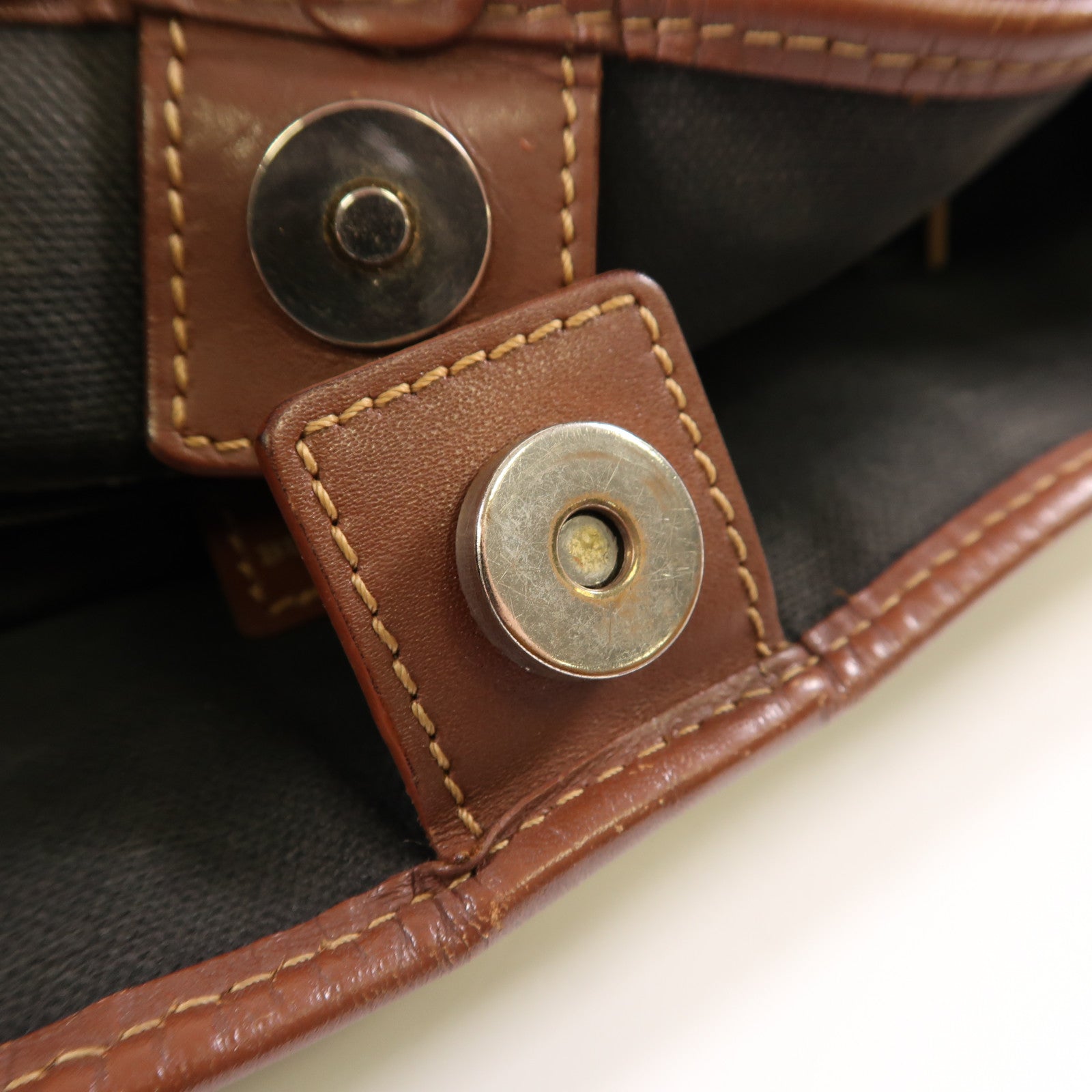 BURBERRY 塗層帆布/牛皮皮革Tote Bag銀扣手挽袋