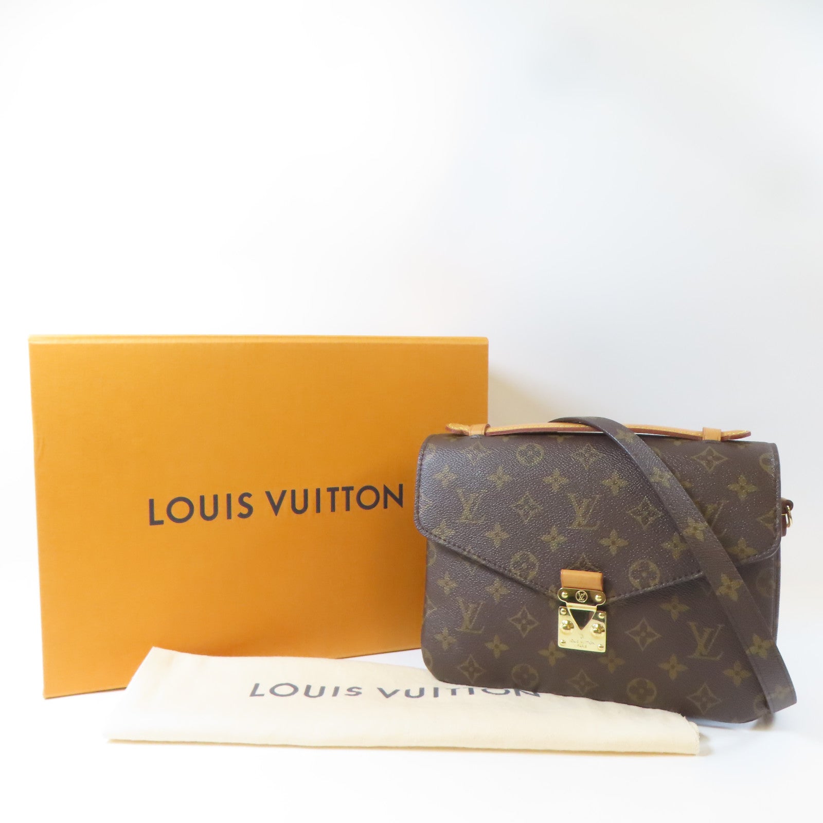 LOUIS VUITTON Monogram Pochette Metis金扣手挽肩背兩用袋啡色
