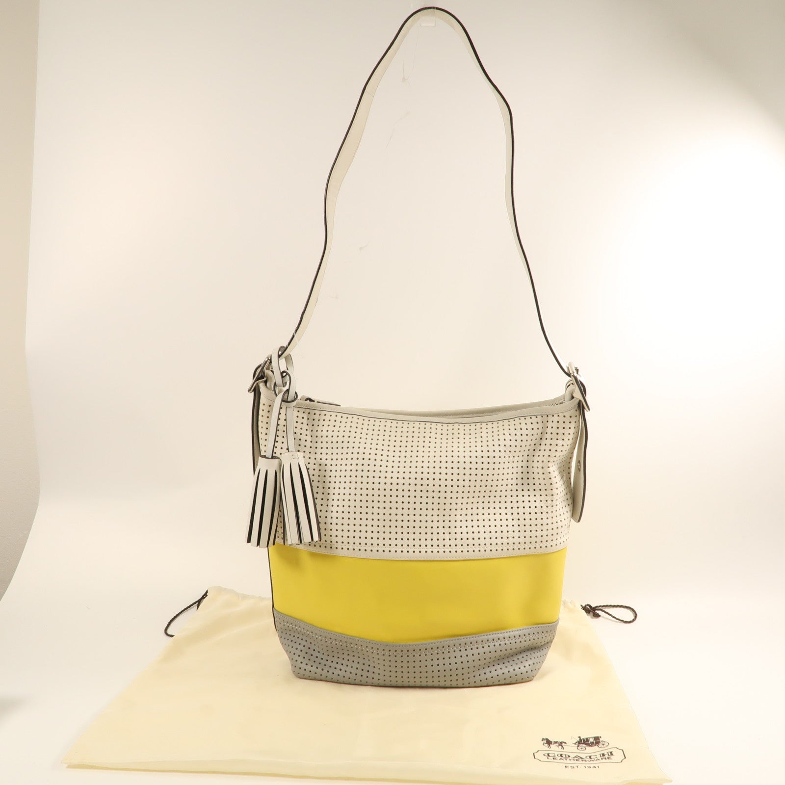 COACH SHW Shoulder Bag Leather White