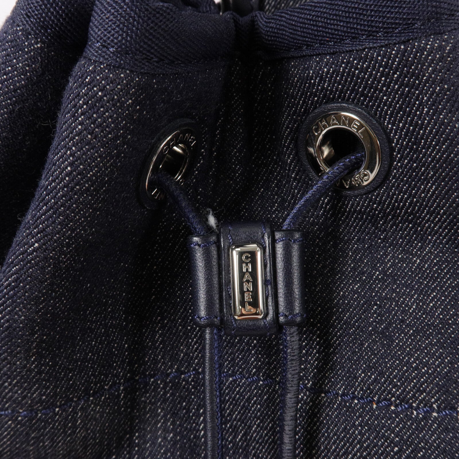 CHANEL 帆布Deauville Backpack鏈帶背包