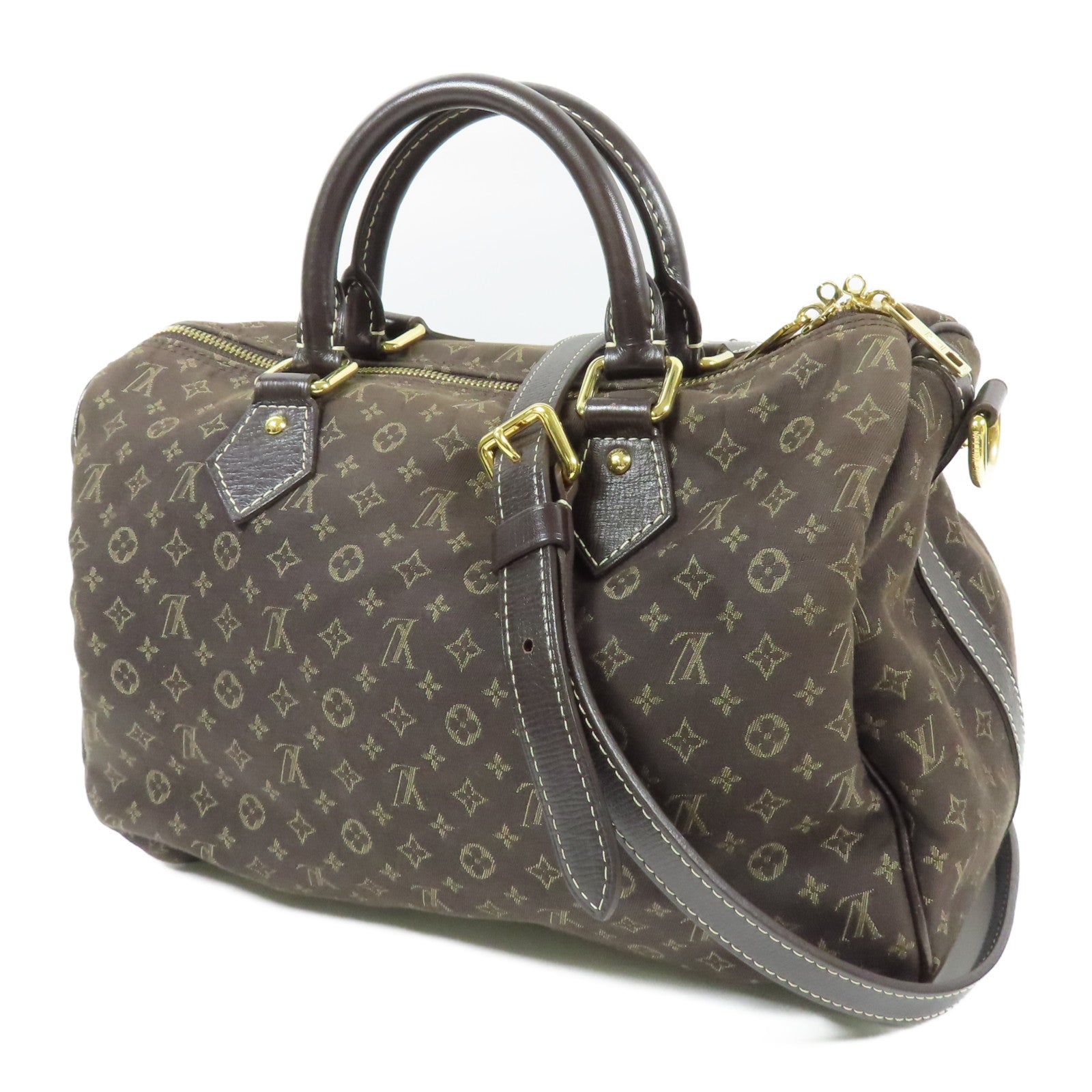 LOUIS VUITTON Monogram Idylle Speedy Bandouliere 30金扣手挽肩背兩用袋棕色