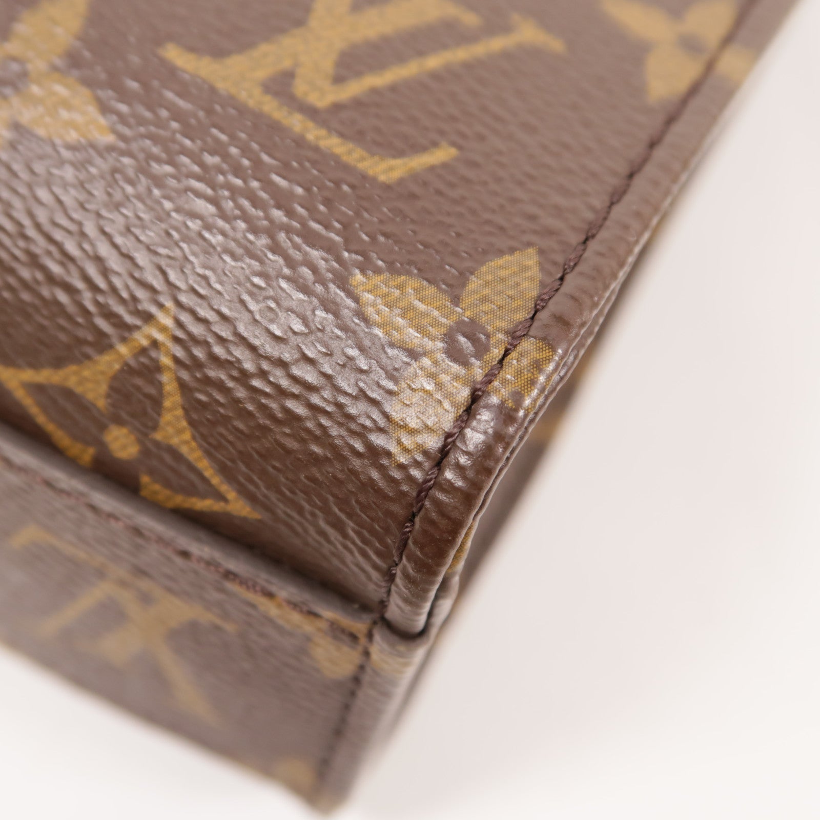 LOUIS VUITTON Monogram Sac Plat BB金扣手挽肩背兩用袋棕色