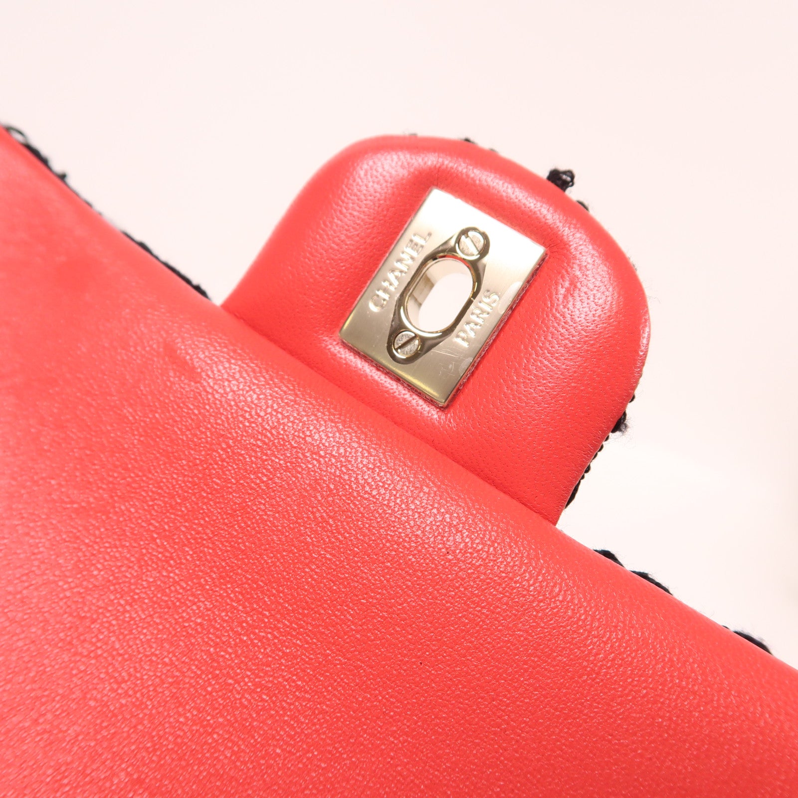 CHANEL 羊毛/粗花呢Mini Flap Bag金扣鏈帶肩背袋