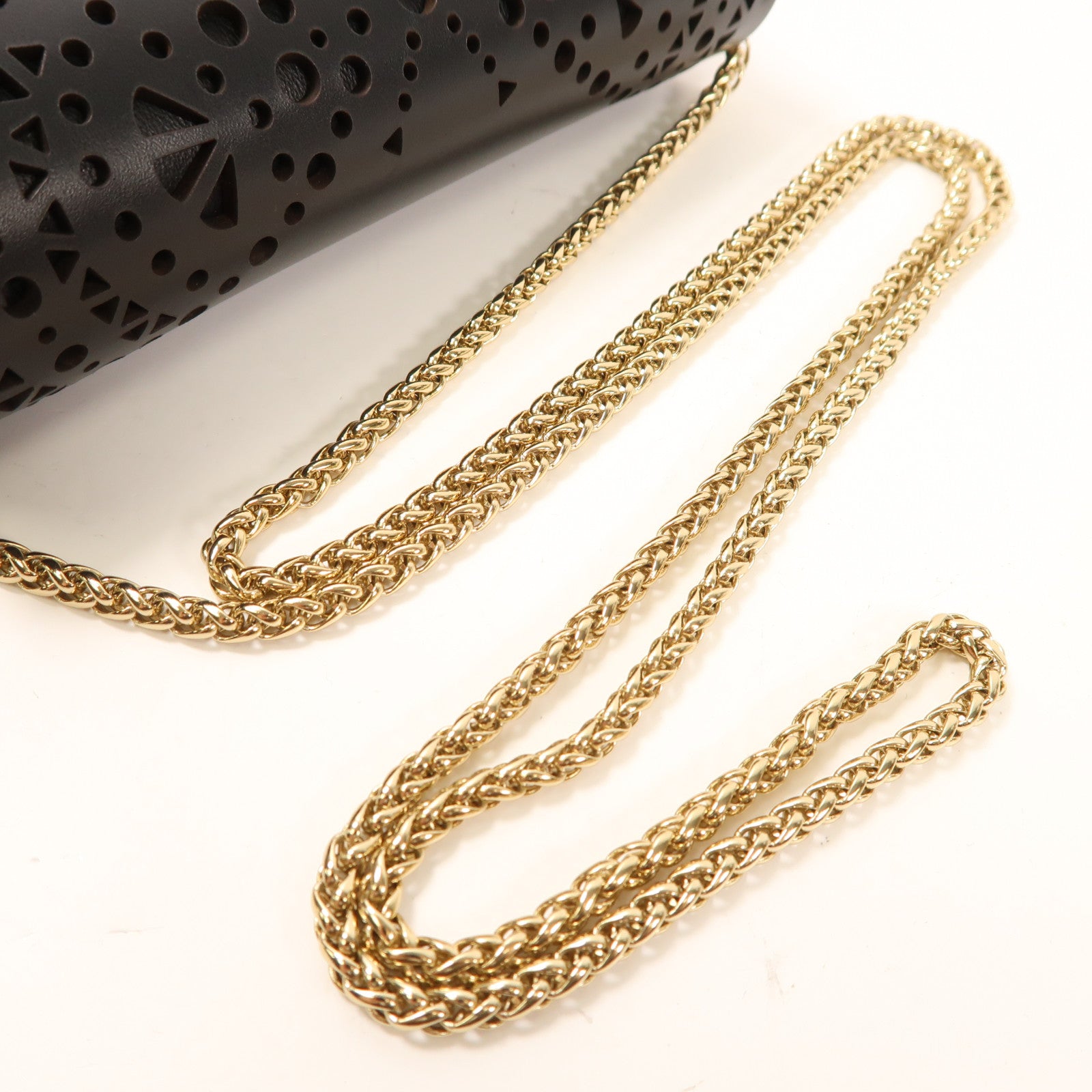 Furla 牛皮皮革Chain Shoulder金扣鏈帶肩背袋