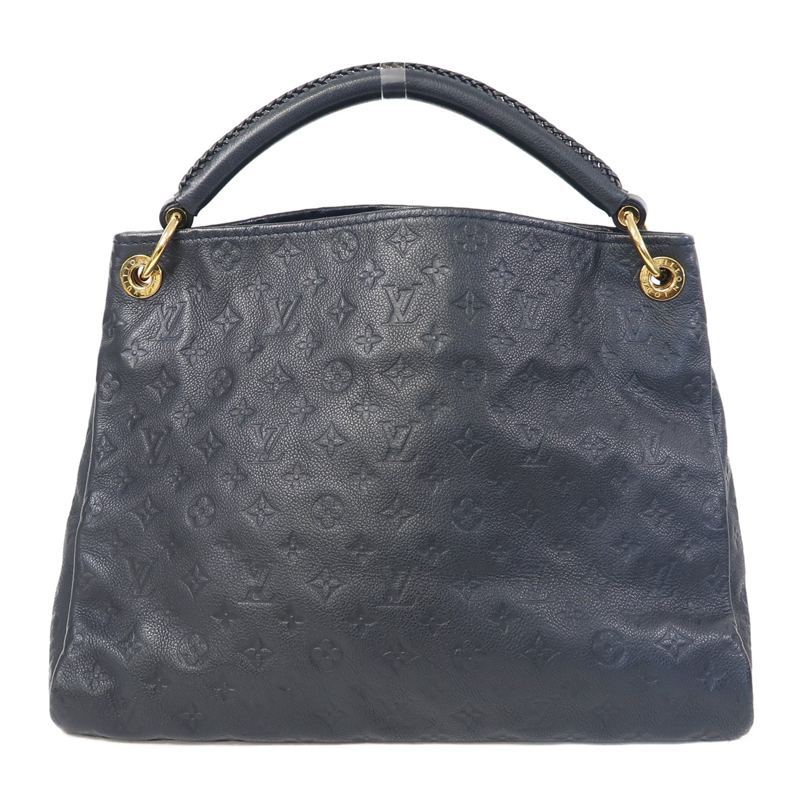 LOUIS VUITTON Monogram Empreinte Artsy MM金扣肩背袋深藍色