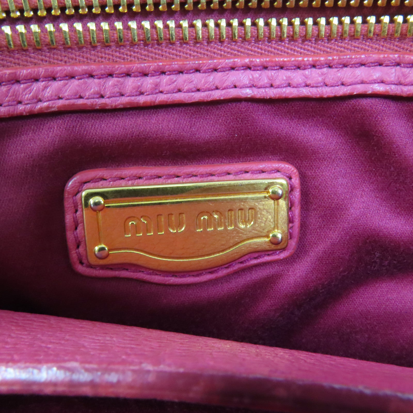 Miu Miu 牛皮皮革2 Way Shoulder金扣手挽肩背兩用袋