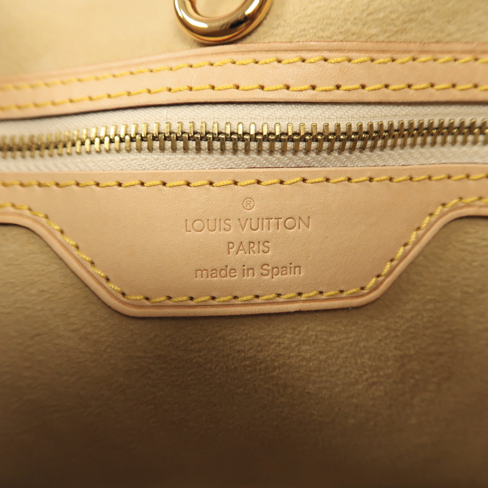 LOUIS VUITTON Damier Azur Hampstead MM金扣手挽袋白色