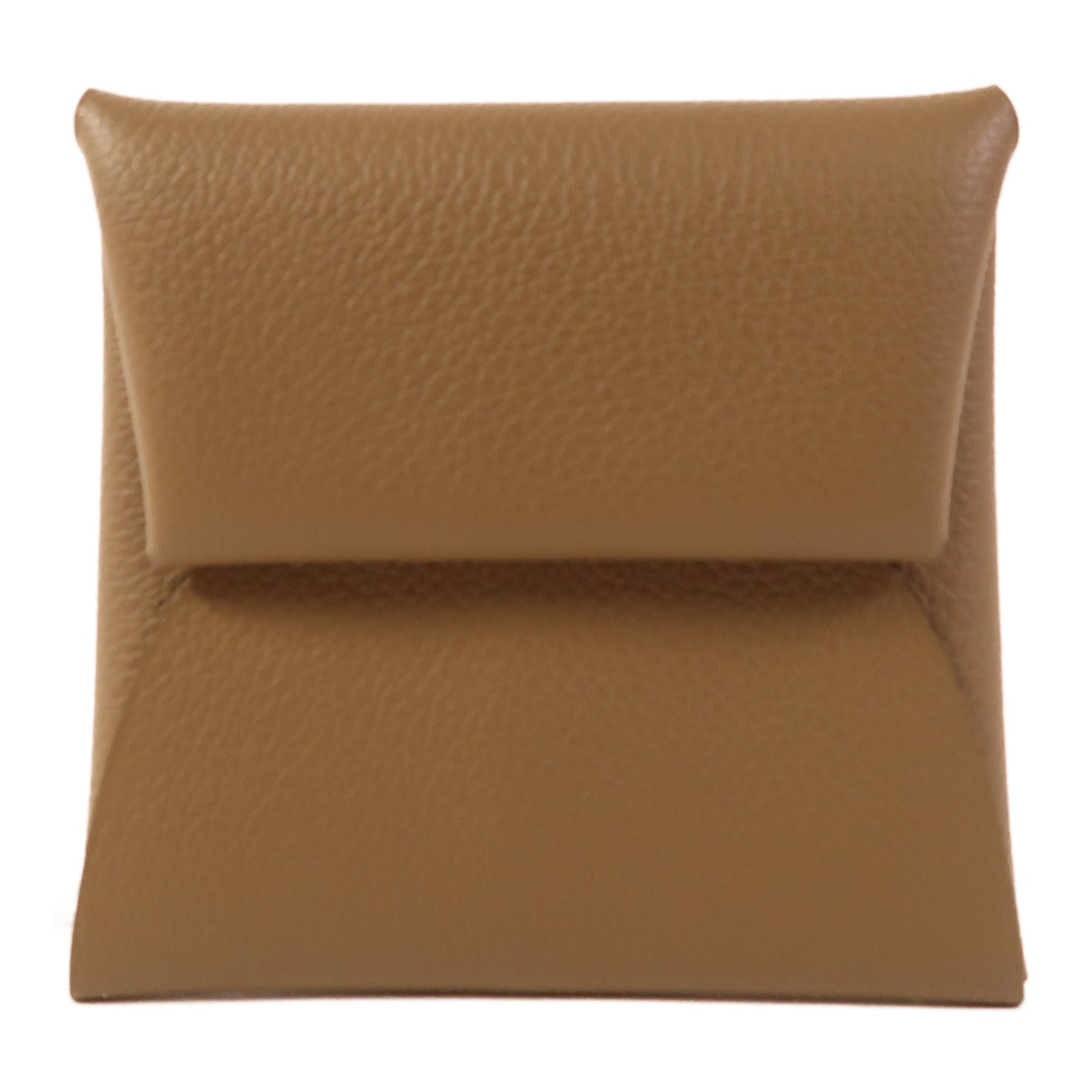 HERMES Evercolor皮革Bastia Change Purse銀扣零錢包Etoupe