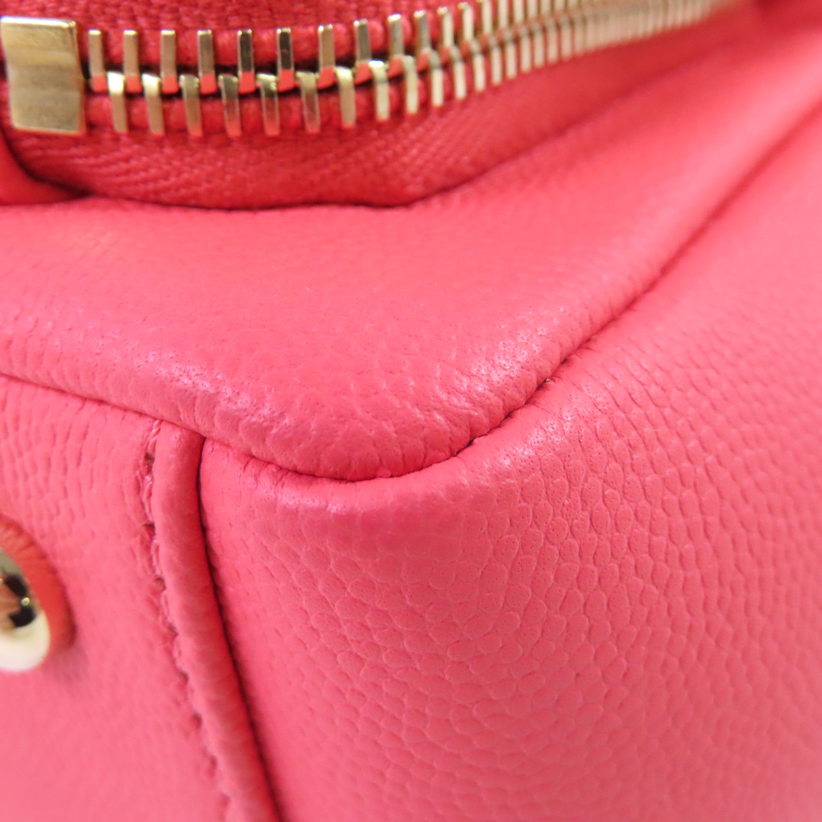 CHANEL 菱格Caviar皮革Affinity 2Way Chain Shoulder Bag金扣鏈帶手挽肩背兩用袋粉紅色