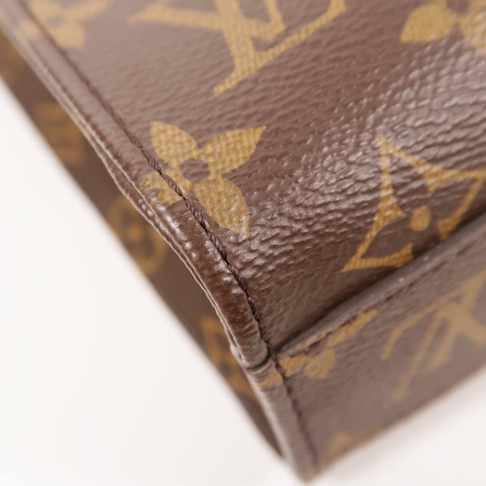 LOUIS VUITTON Monogram Sac Plat BB金扣手挽肩背兩用袋棕色