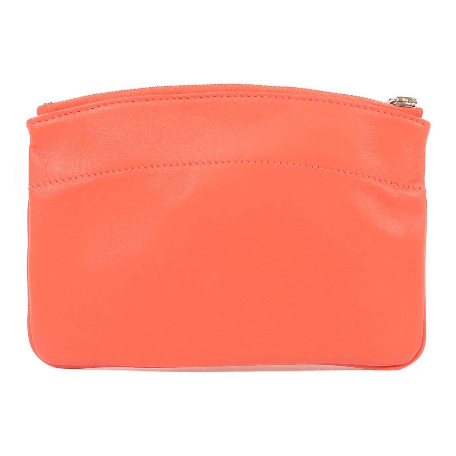 HERMES Swift皮革Tohubohu Pouch銀扣手拿包Capucine