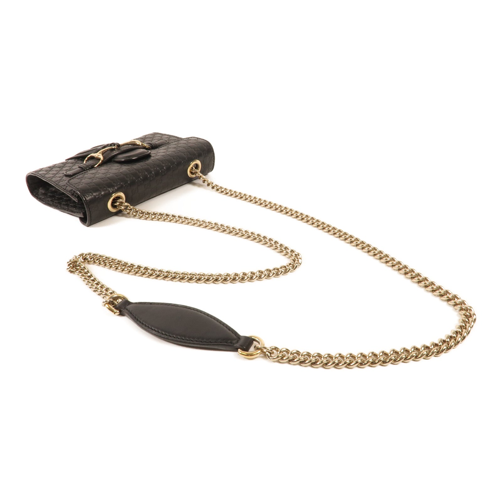 GUCCI 牛皮皮革Guccissima Mini Emily金扣鏈帶肩背袋