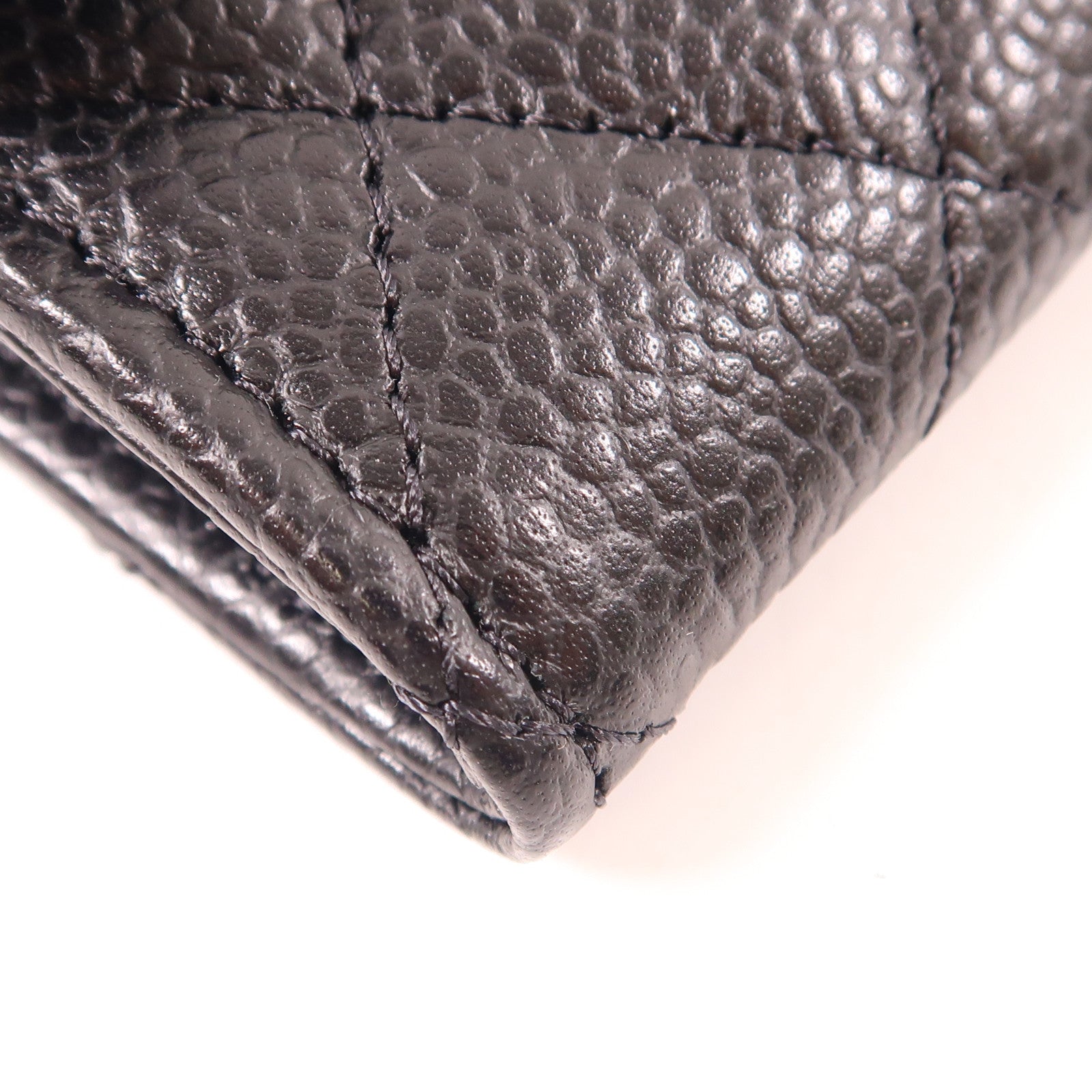 CHANEL 牛皮皮革Card Case金扣卡片套黑色