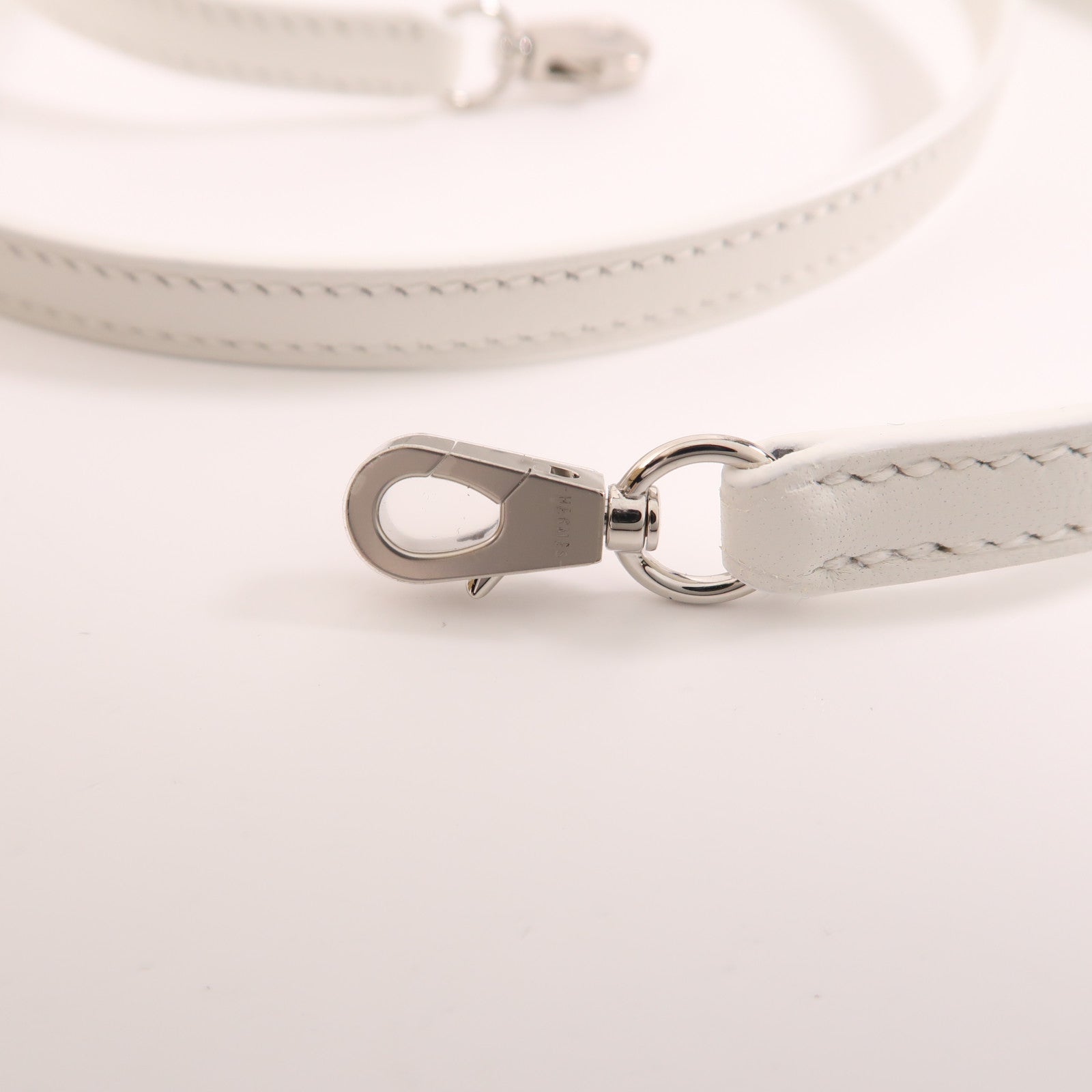 HERMES Wicker/Swift皮革Kelly Picnic Mini銀扣手挽肩背兩用袋White/Beige