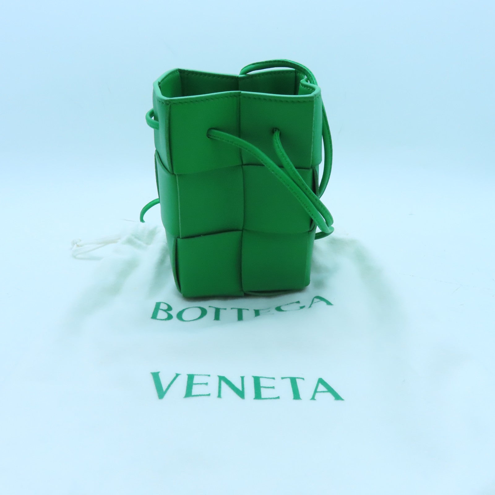 BOTTEGA VENETA 織紋羊皮皮革Shoulder Bag肩背袋綠色