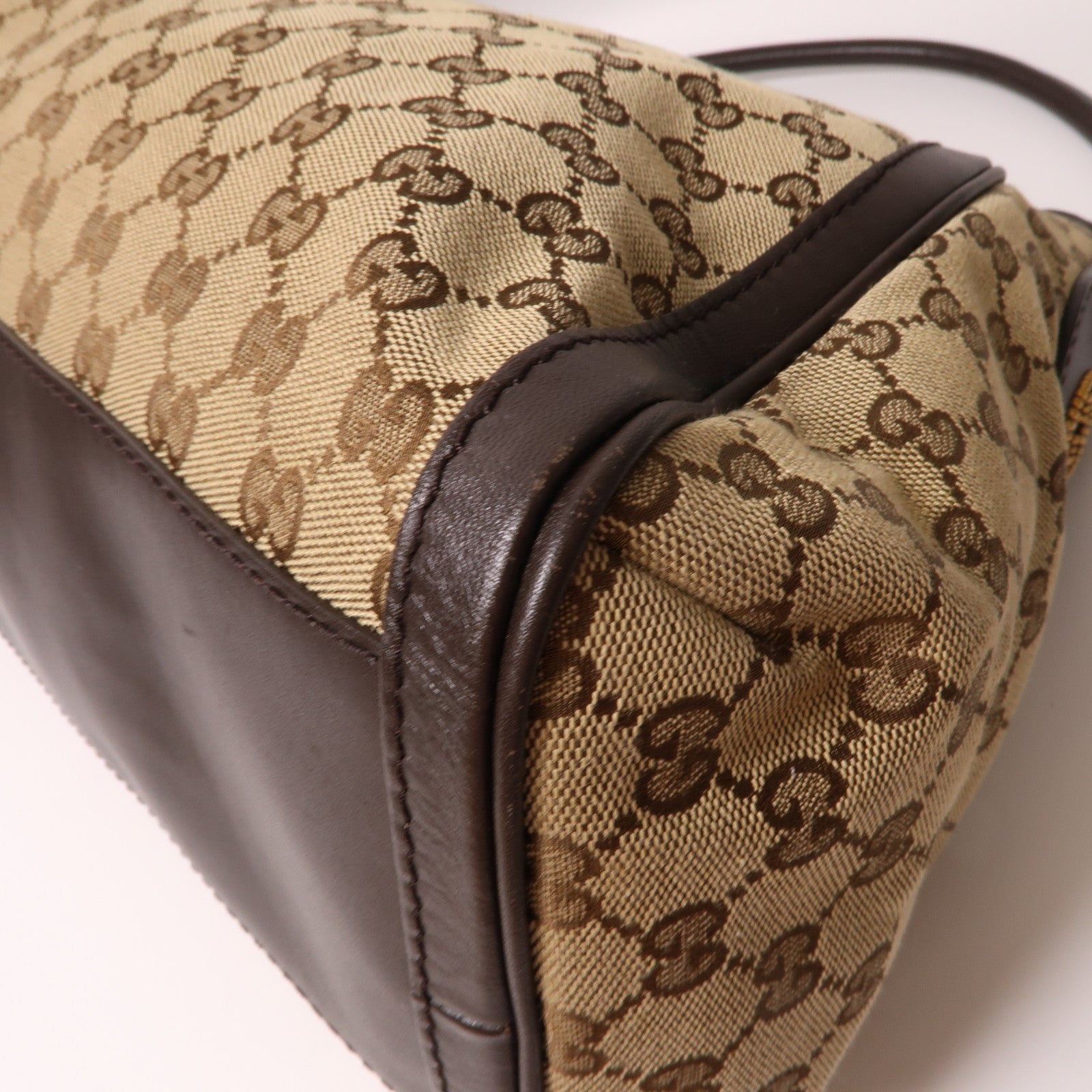 GUCCI 帆布Shoulder Bag金扣肩背袋啡色