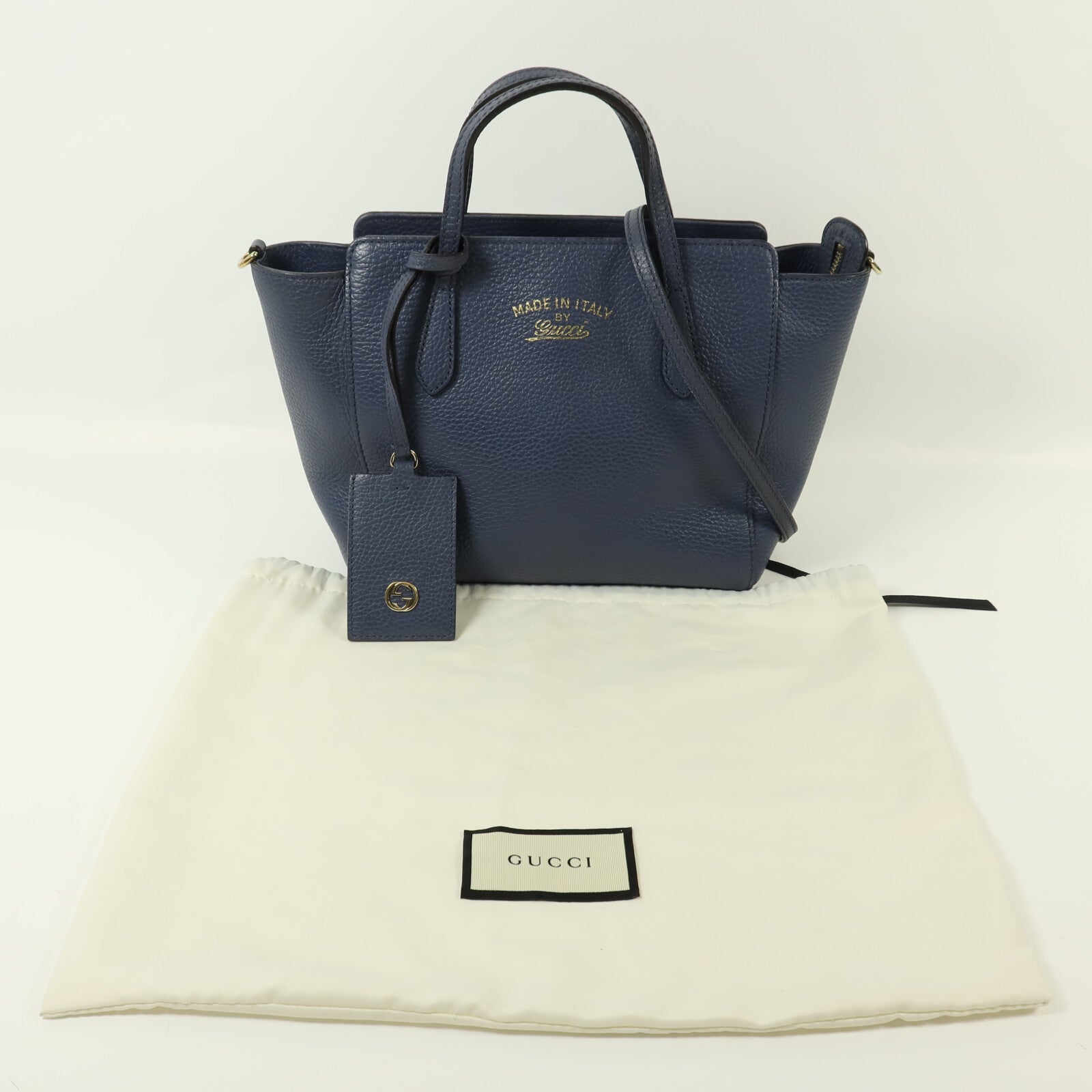 GUCCI 牛皮皮革2 Way Shoulder銀扣手挽肩背兩用袋