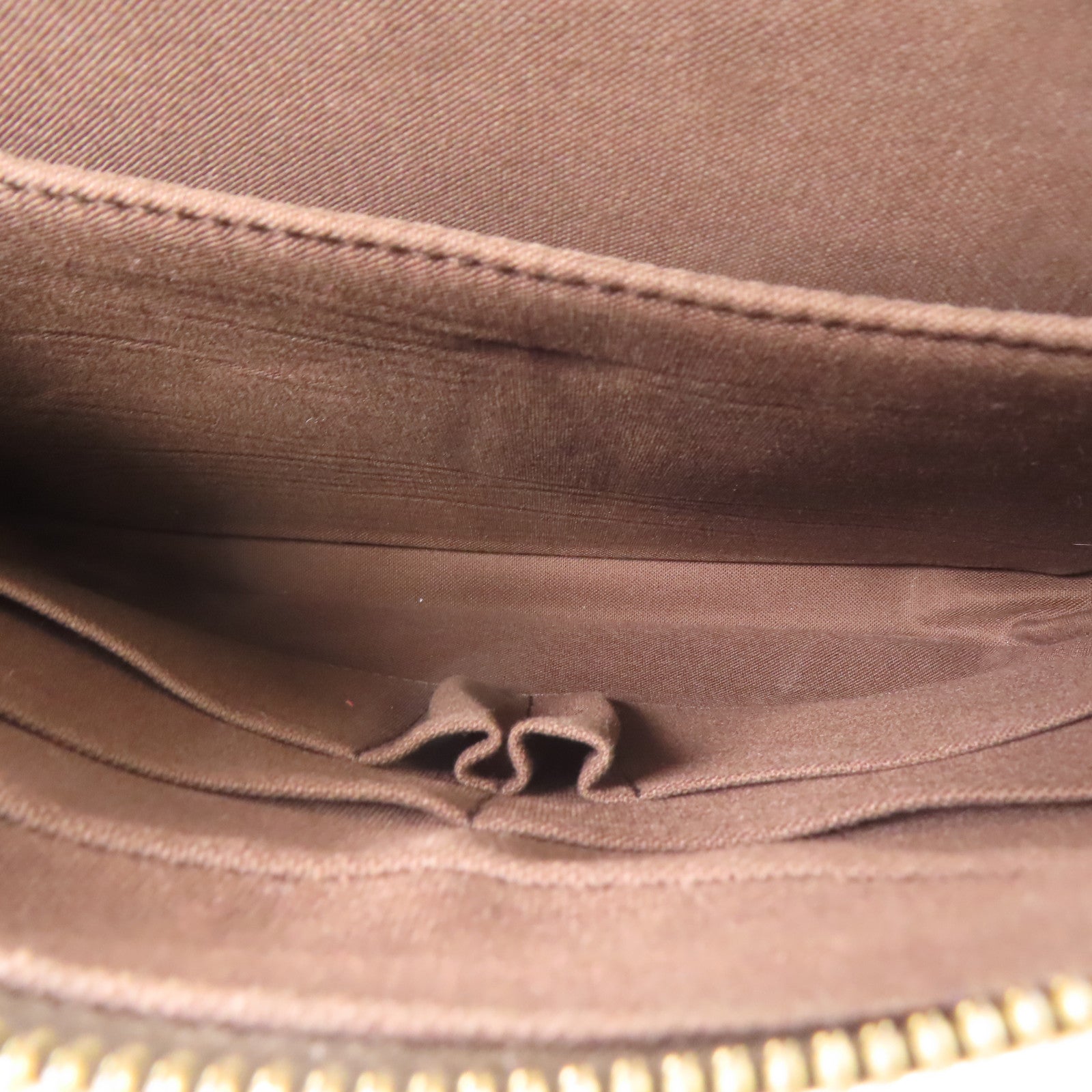 LOUIS VUITTON Damier Shelton MM金扣肩背袋棕色