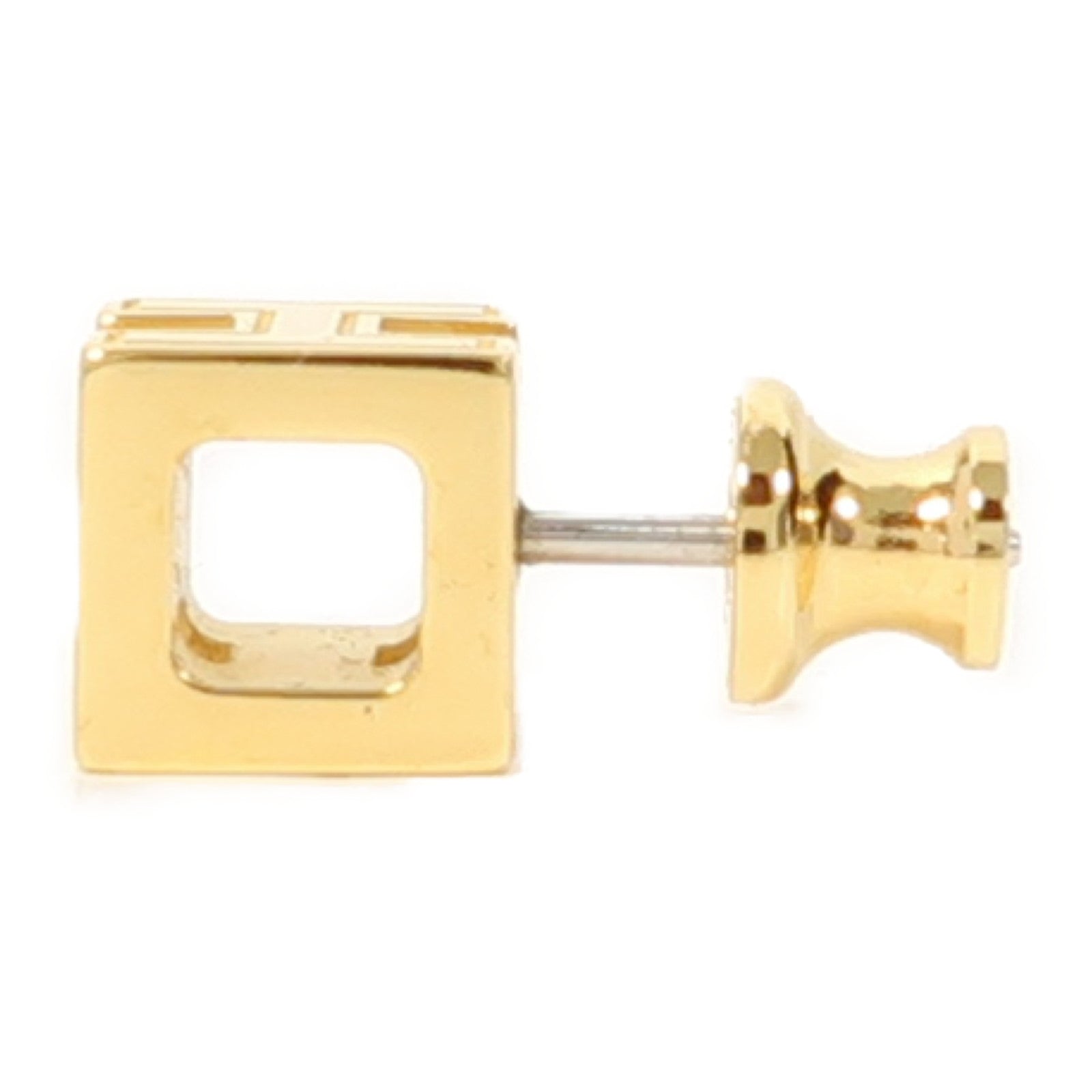 HERMES 金屬Cage D'H Earrings耳環黑色/金色