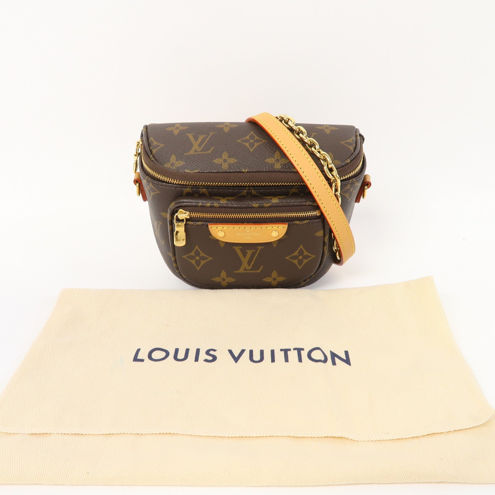 LOUIS VUITTON Monogram Mini Bumbag金扣肩背袋啡色