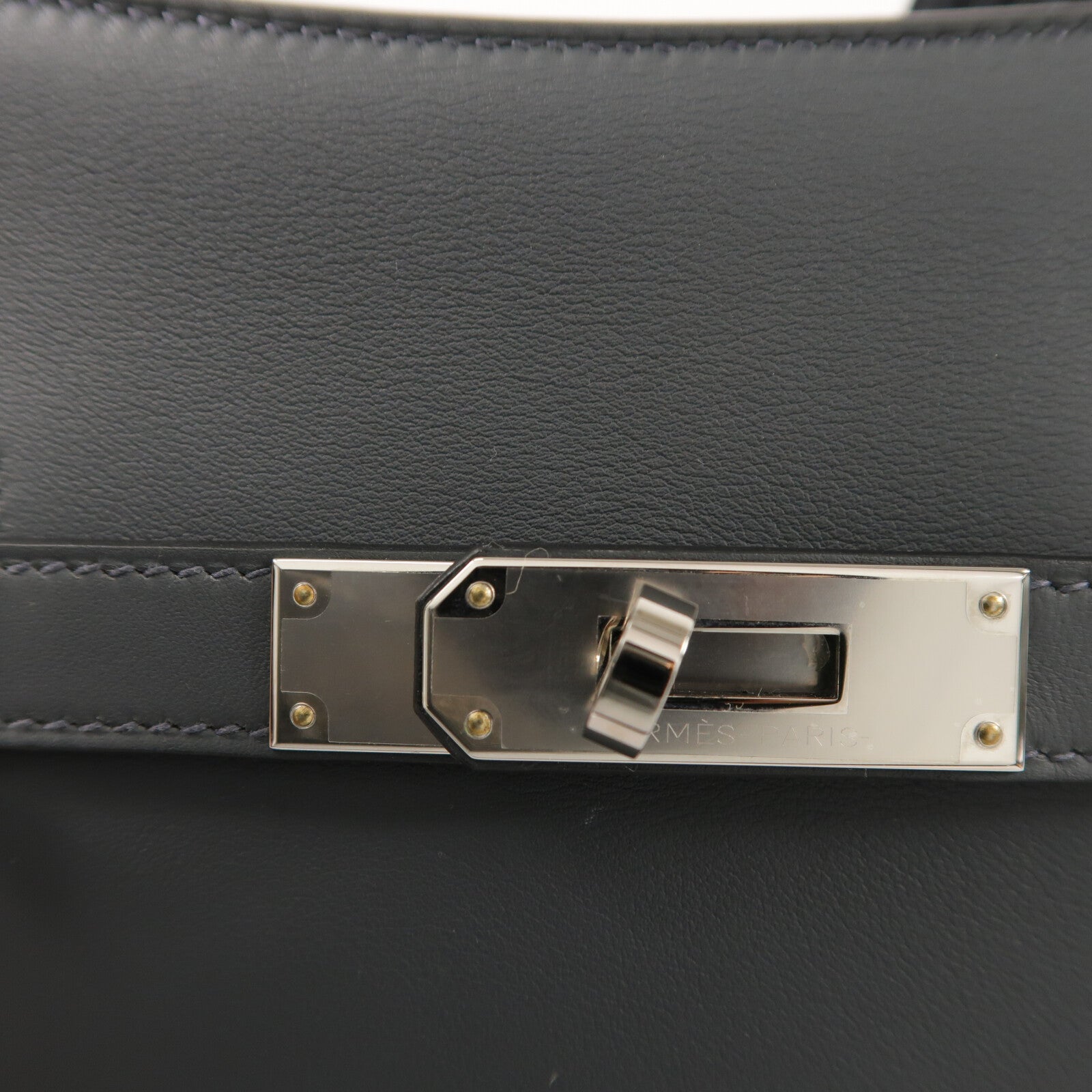 HERMES Swift皮革Mini Jypsiere銀扣肩背袋Gris Misty