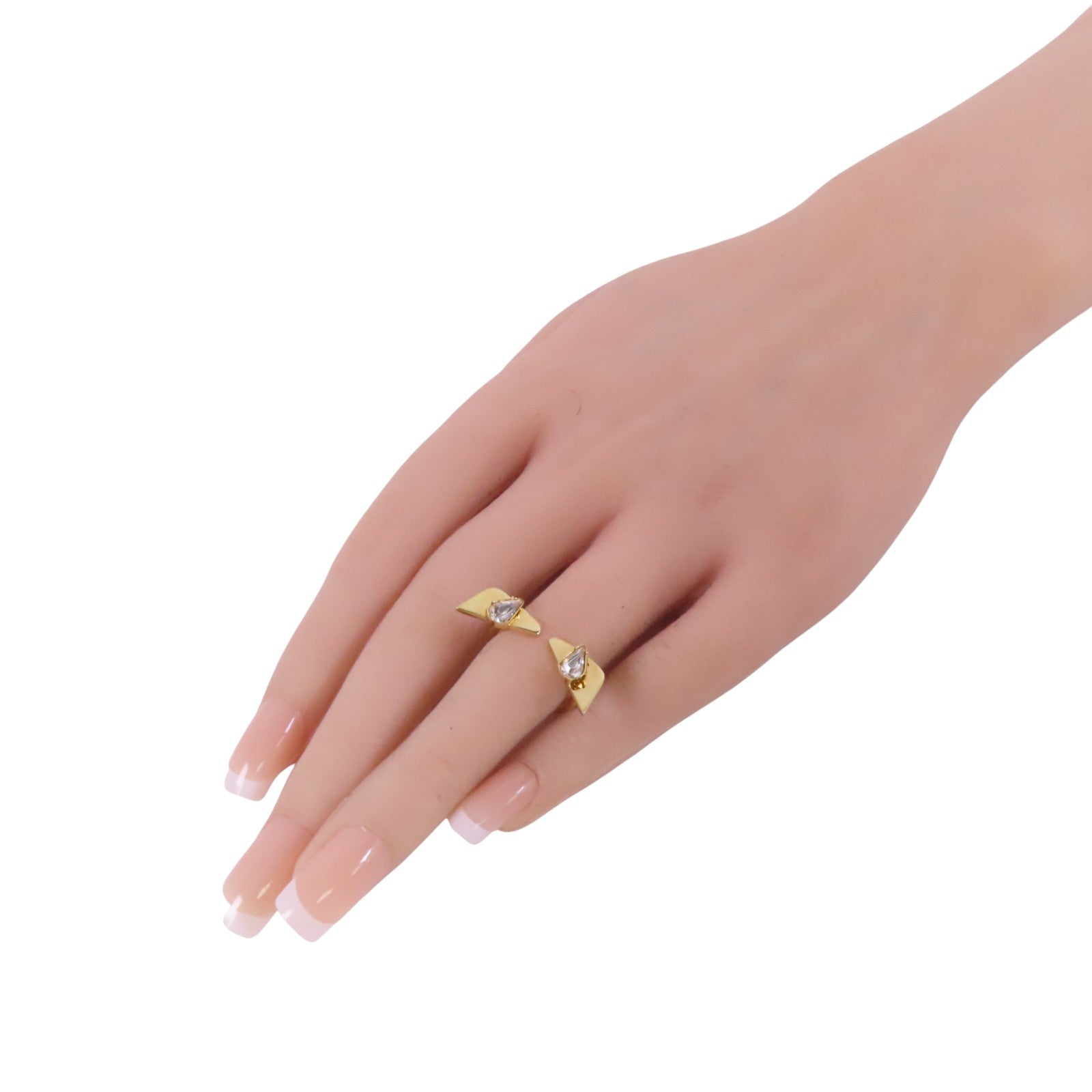 FENDI 金屬/水鑽Monster Ring戒指US#4.25