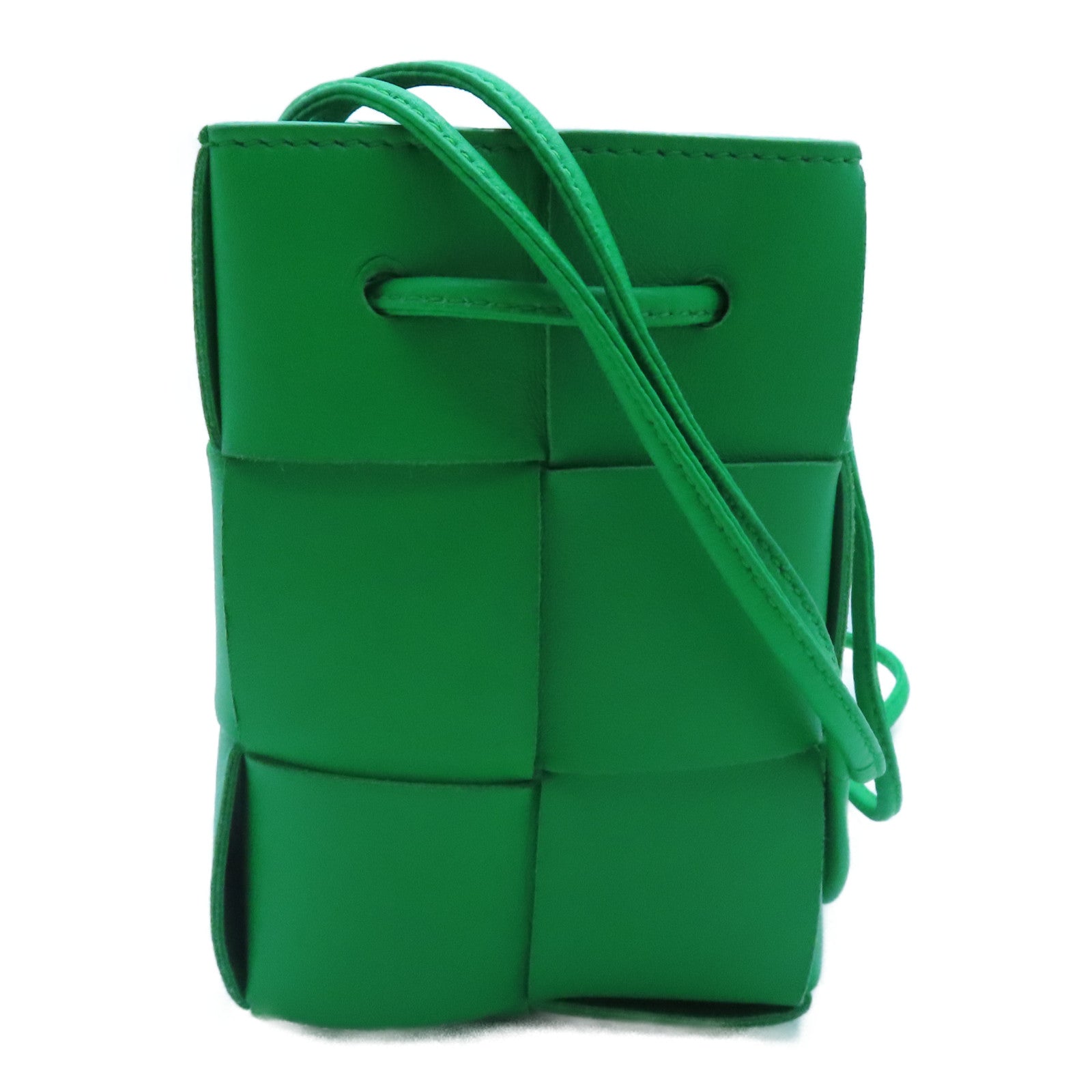 BOTTEGA VENETA 織紋羊皮皮革Shoulder Bag肩背袋綠色