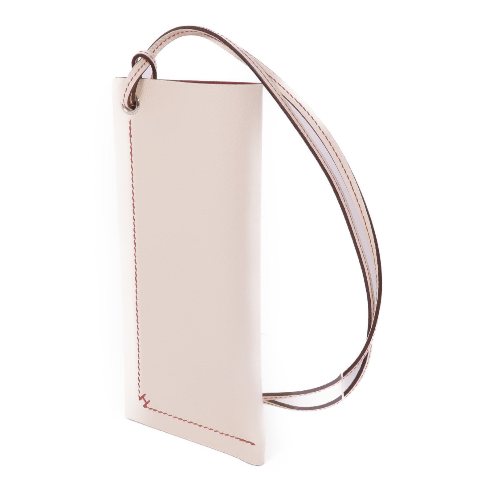 HERMES Epsom皮革H Sellier Glasses Case銀扣眼鏡盒Craie