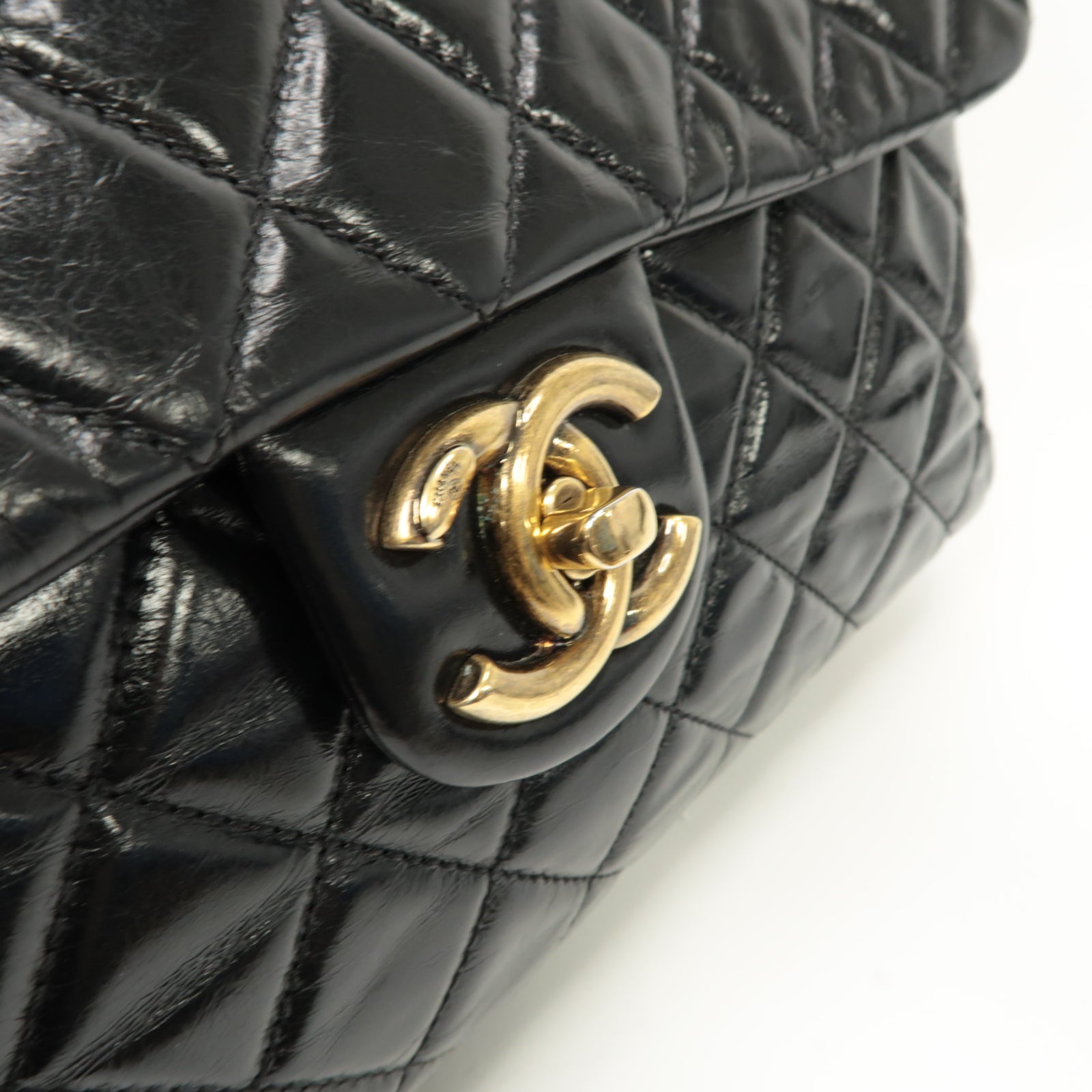 CHANEL 【激減優惠】菱格牛皮皮革2 Way Shoulder金扣手挽肩背兩用袋黑色