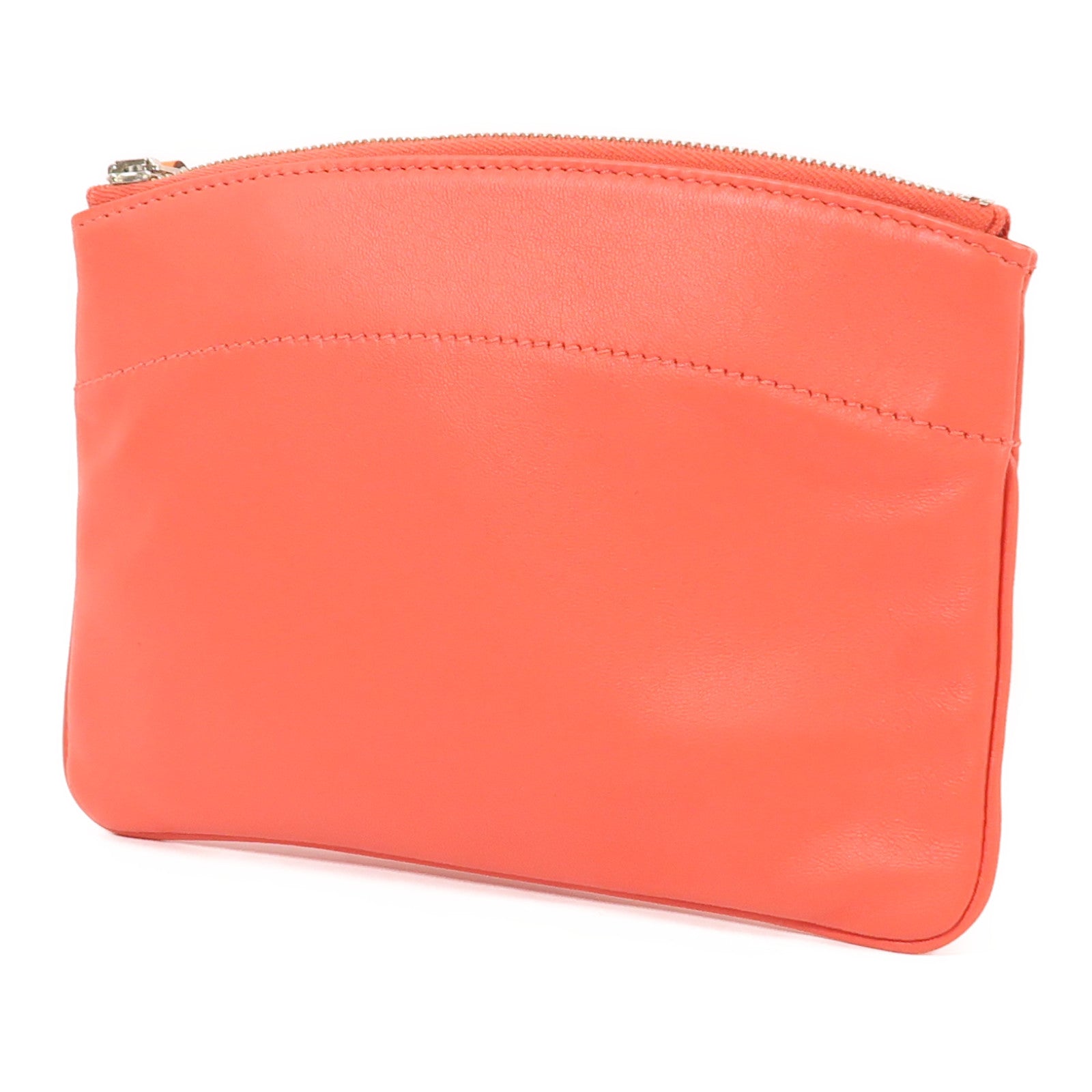 HERMES Swift皮革Tohubohu Pouch銀扣手拿包Capucine