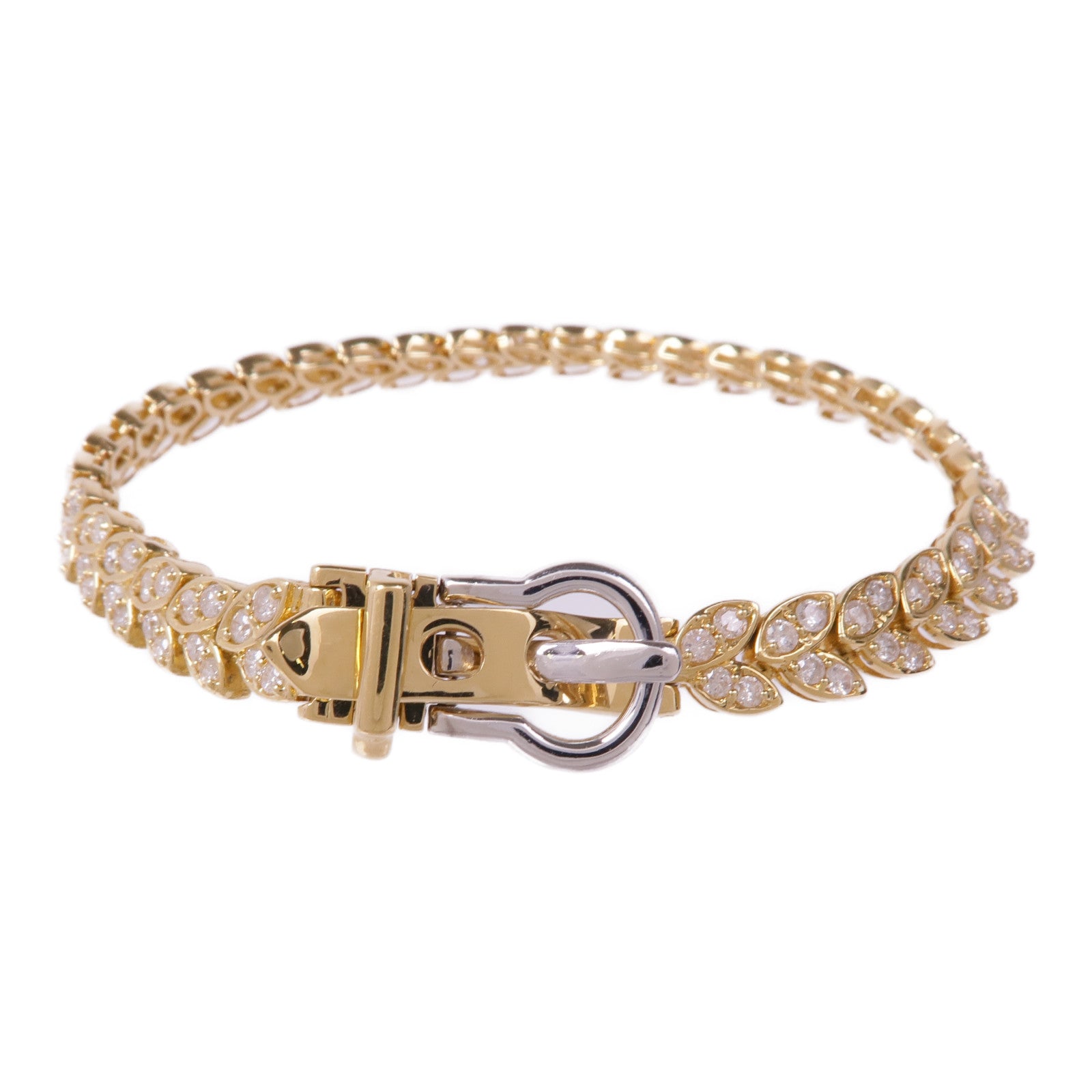 JEWELRY 【激減優惠】18K黃金/PT850鉑金Diamond Bracelet鑽石手鏈