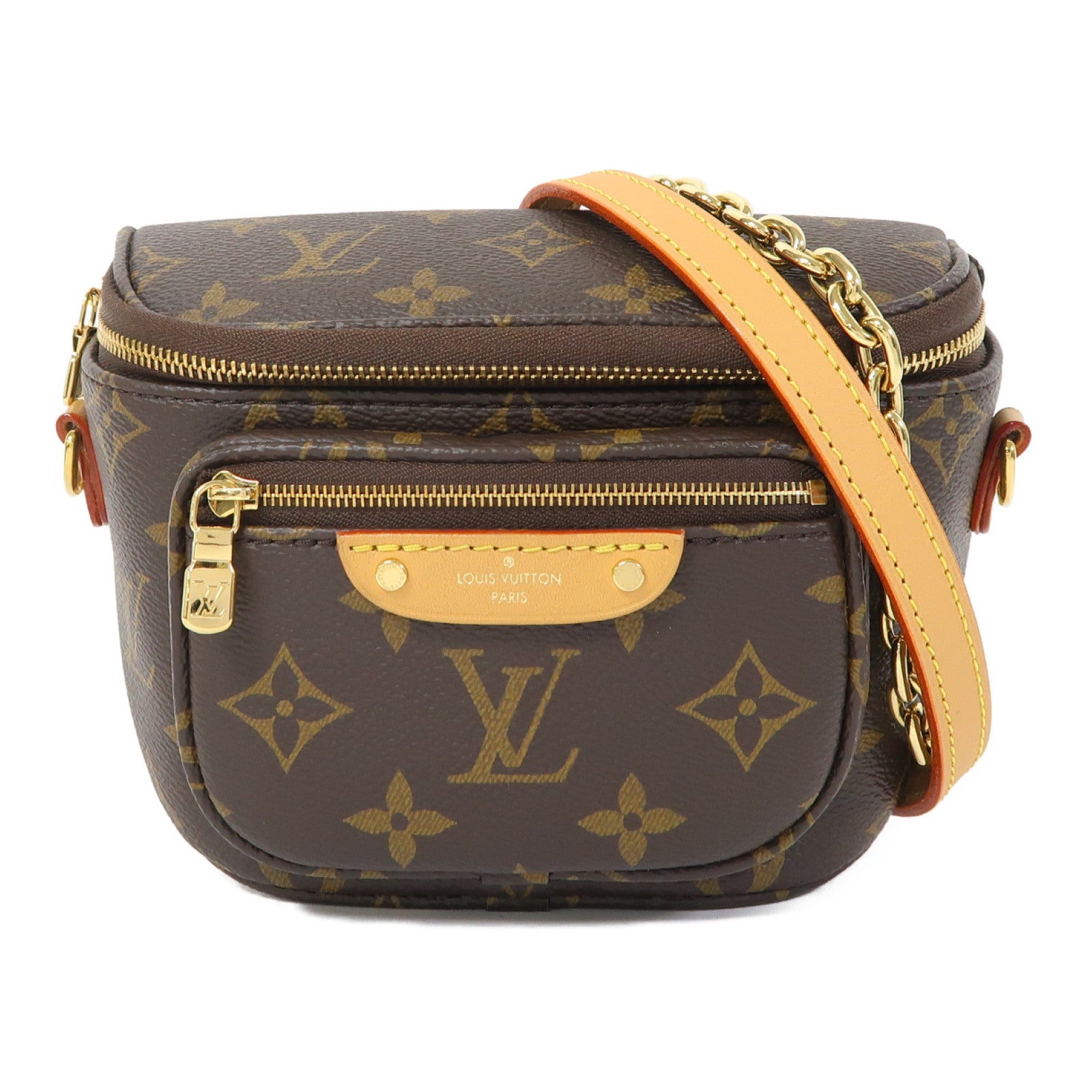 LOUIS VUITTON Monogram Mini Bumbag金扣肩背袋啡色