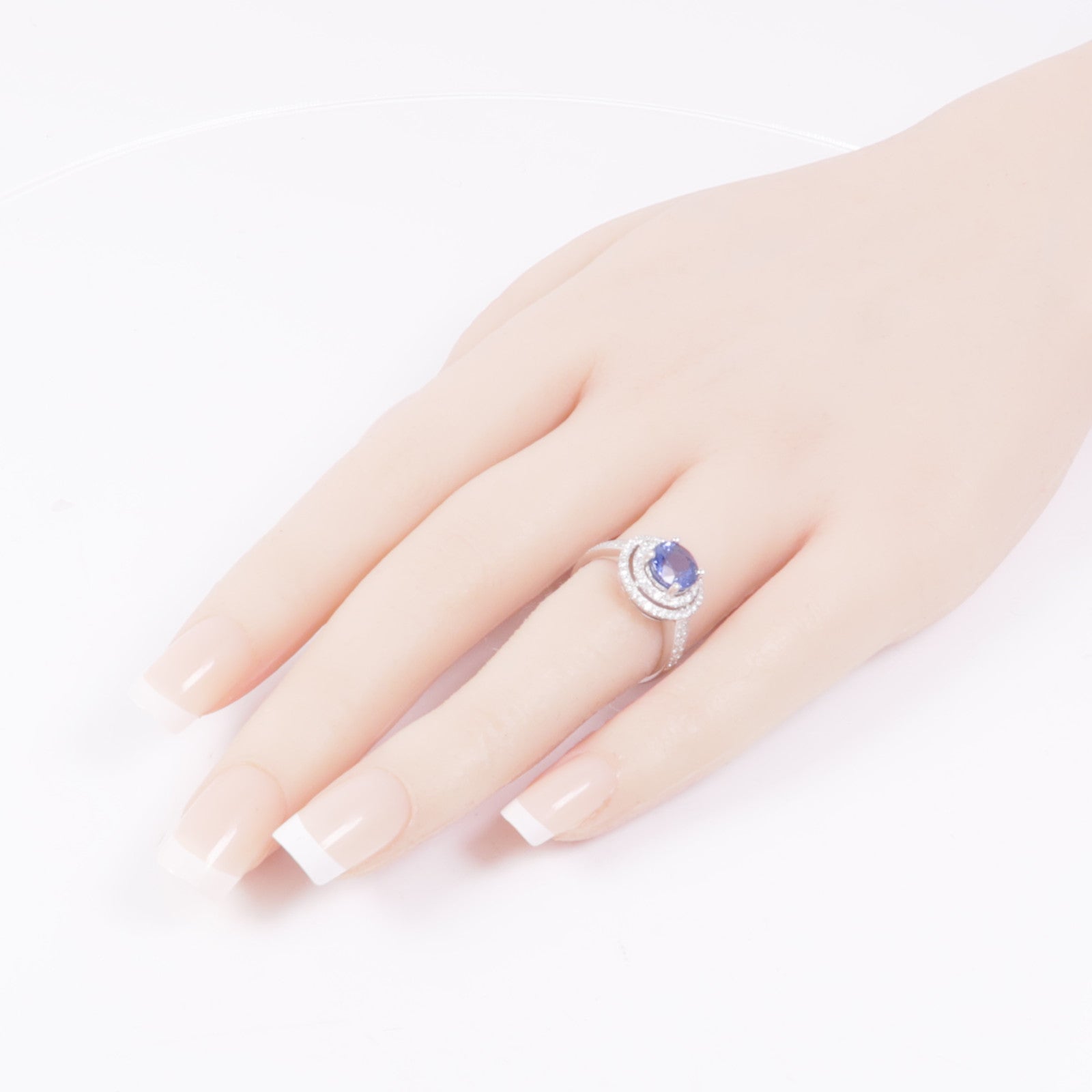 JEWELRY 18K白金Sapphire/Diamond Ring藍寶石/鑽石戒指US#6.5