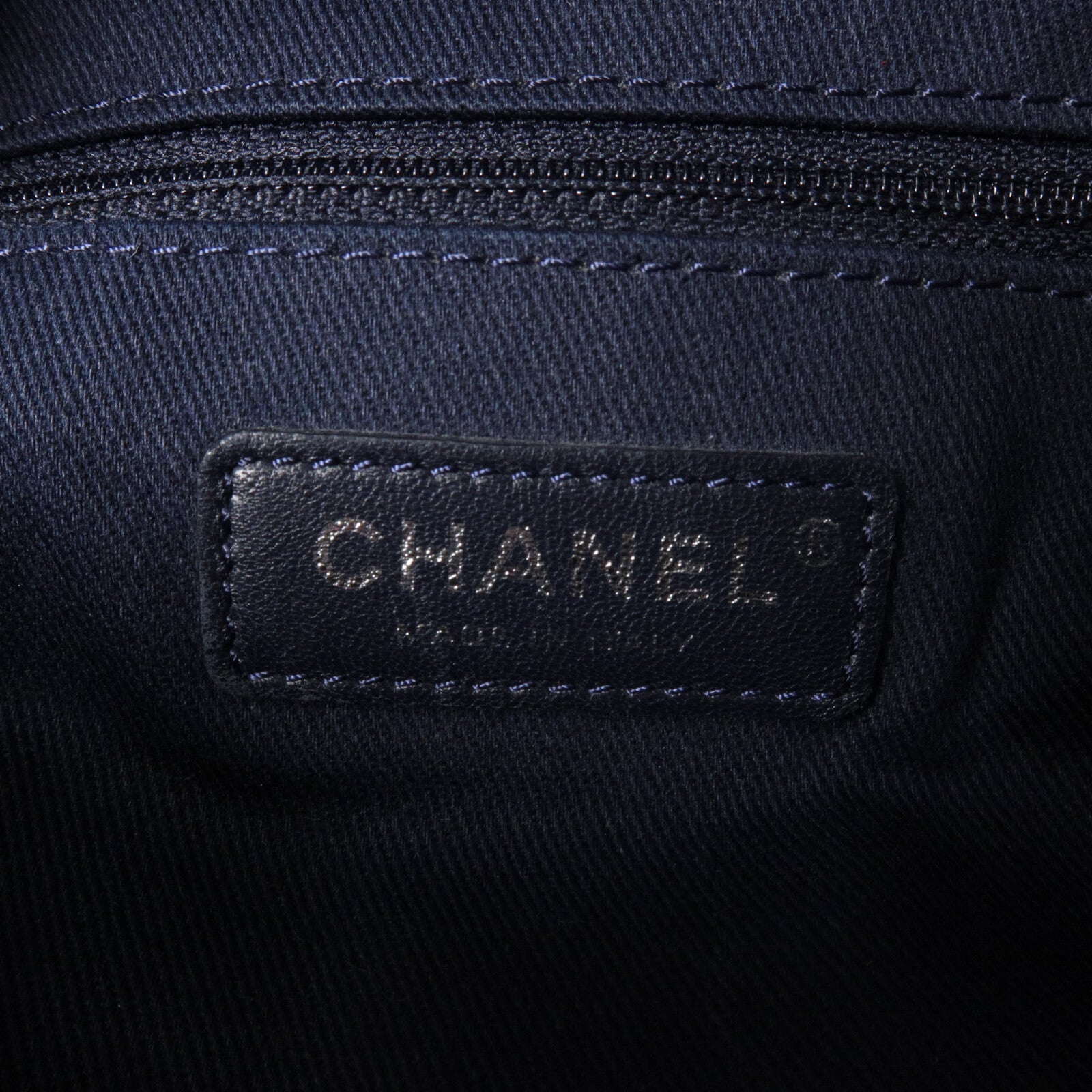 CHANEL 帆布Deauville Backpack鏈帶背包