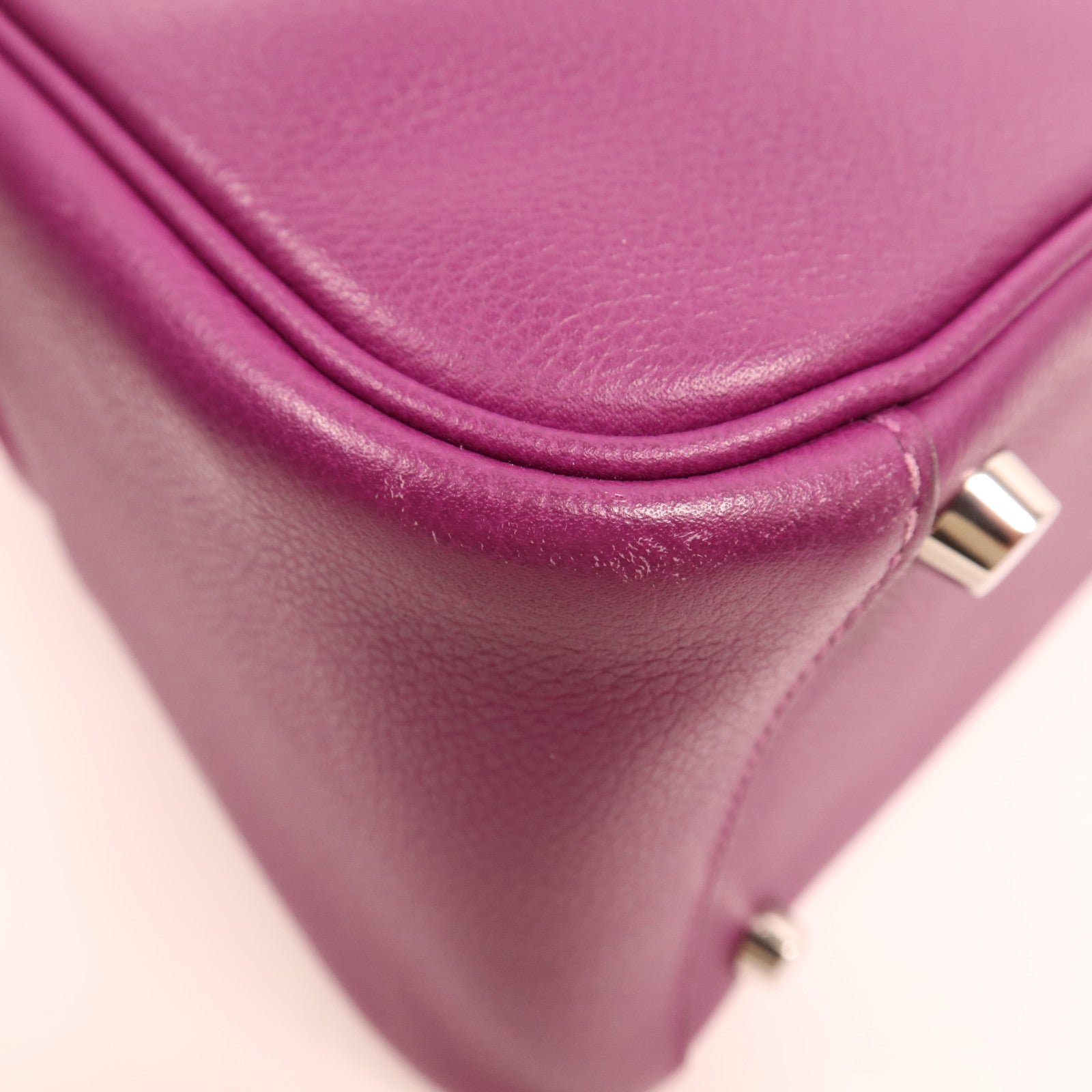 HERMES Evercolor皮革Lindy 26銀扣手挽肩背兩用袋Anemone