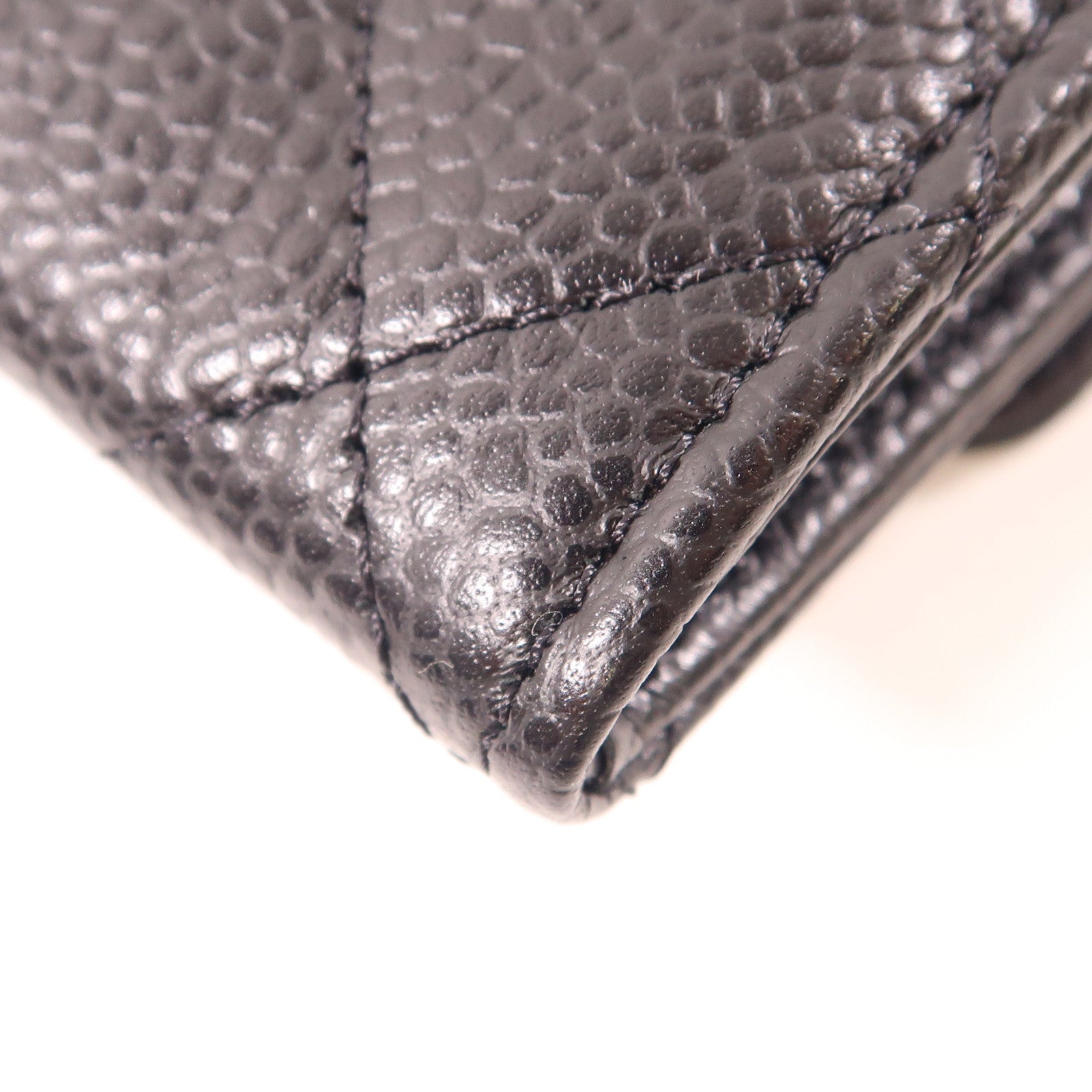 CHANEL 牛皮皮革Card Case金扣卡片套黑色