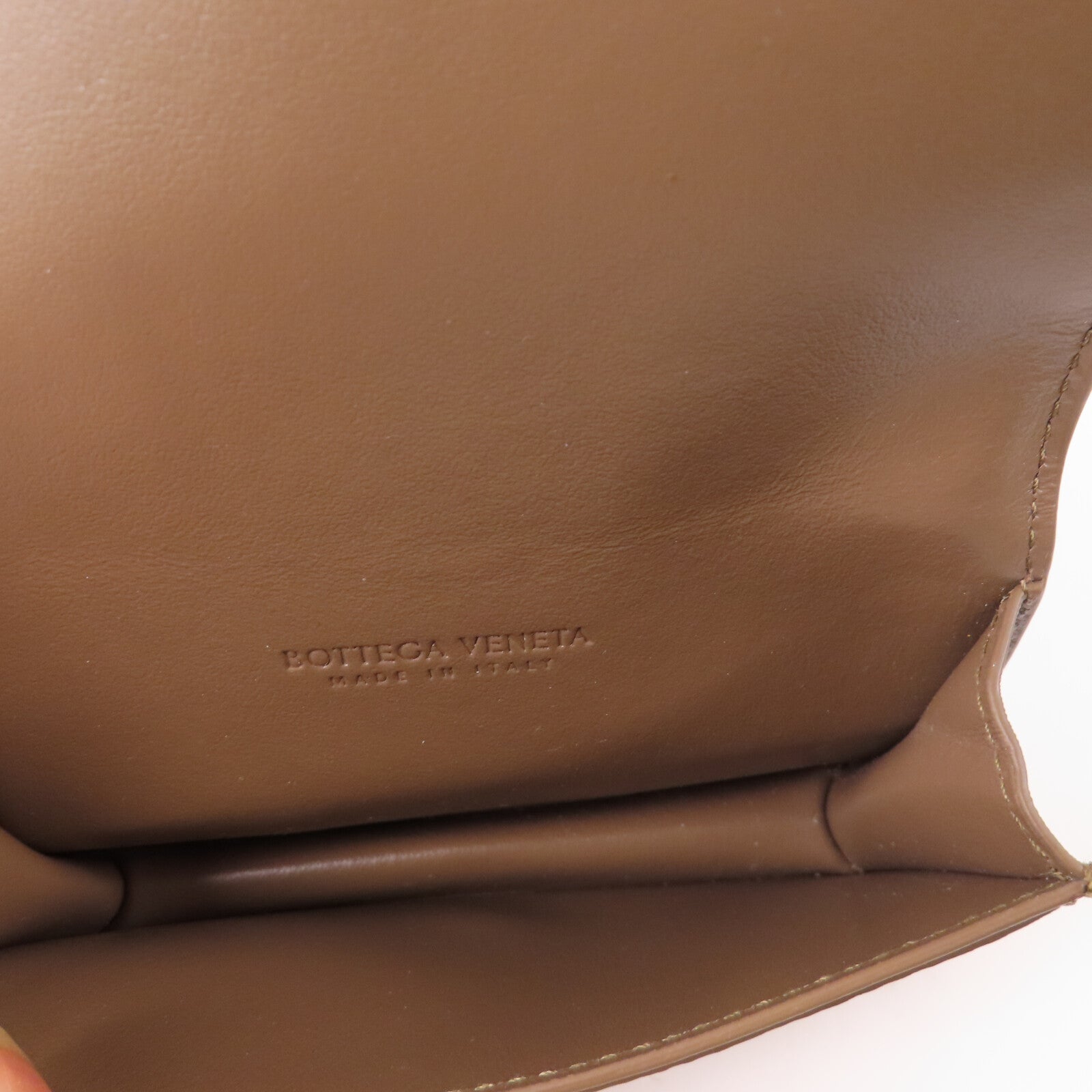 BOTTEGA VENETA 織紋皮革Card Holder金扣卡套