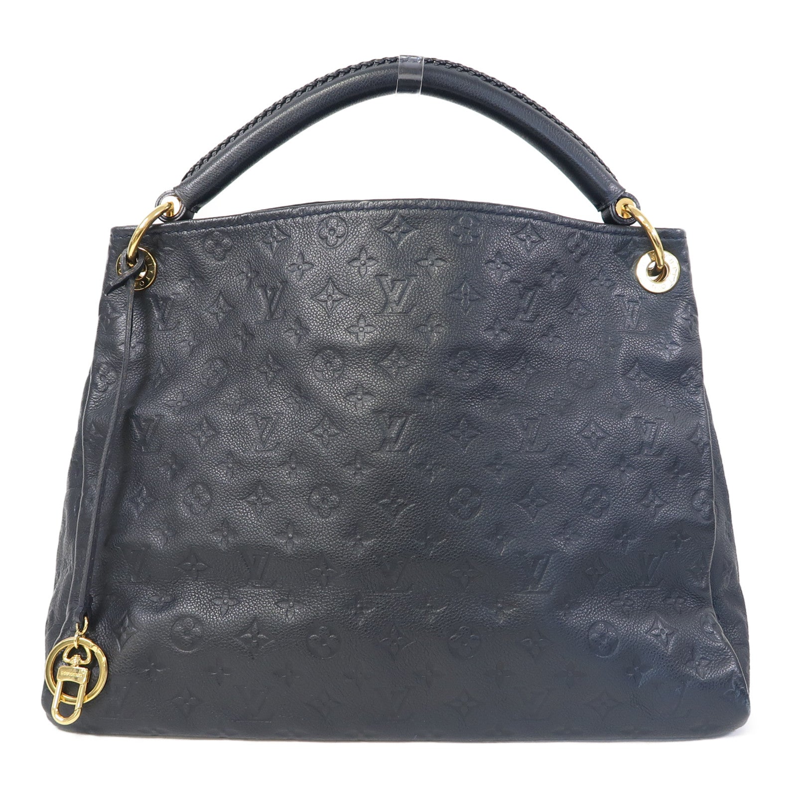 LOUIS VUITTON Monogram Empreinte Artsy MM金扣肩背袋深藍色