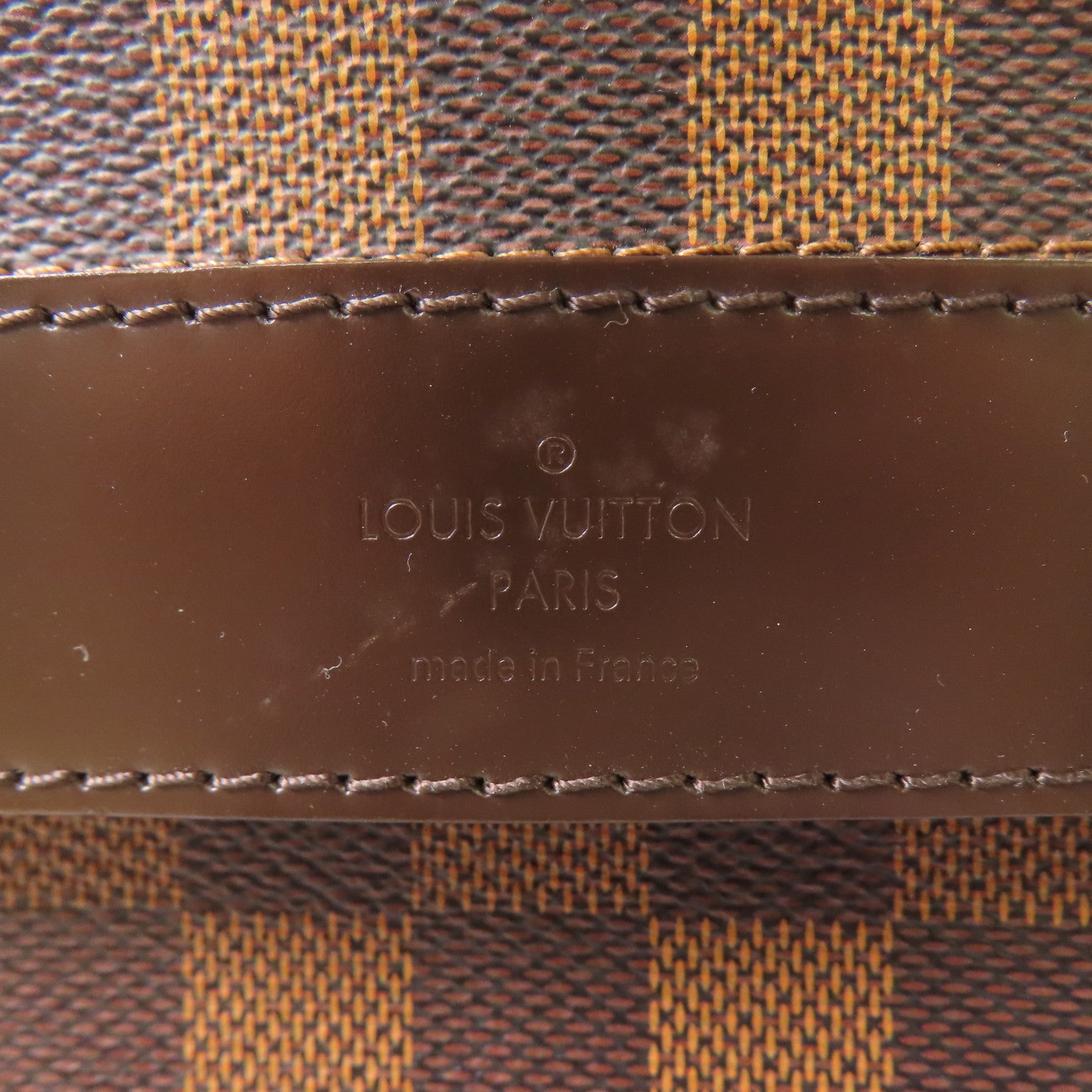 LOUIS VUITTON Damier Shelton MM金扣肩背袋棕色