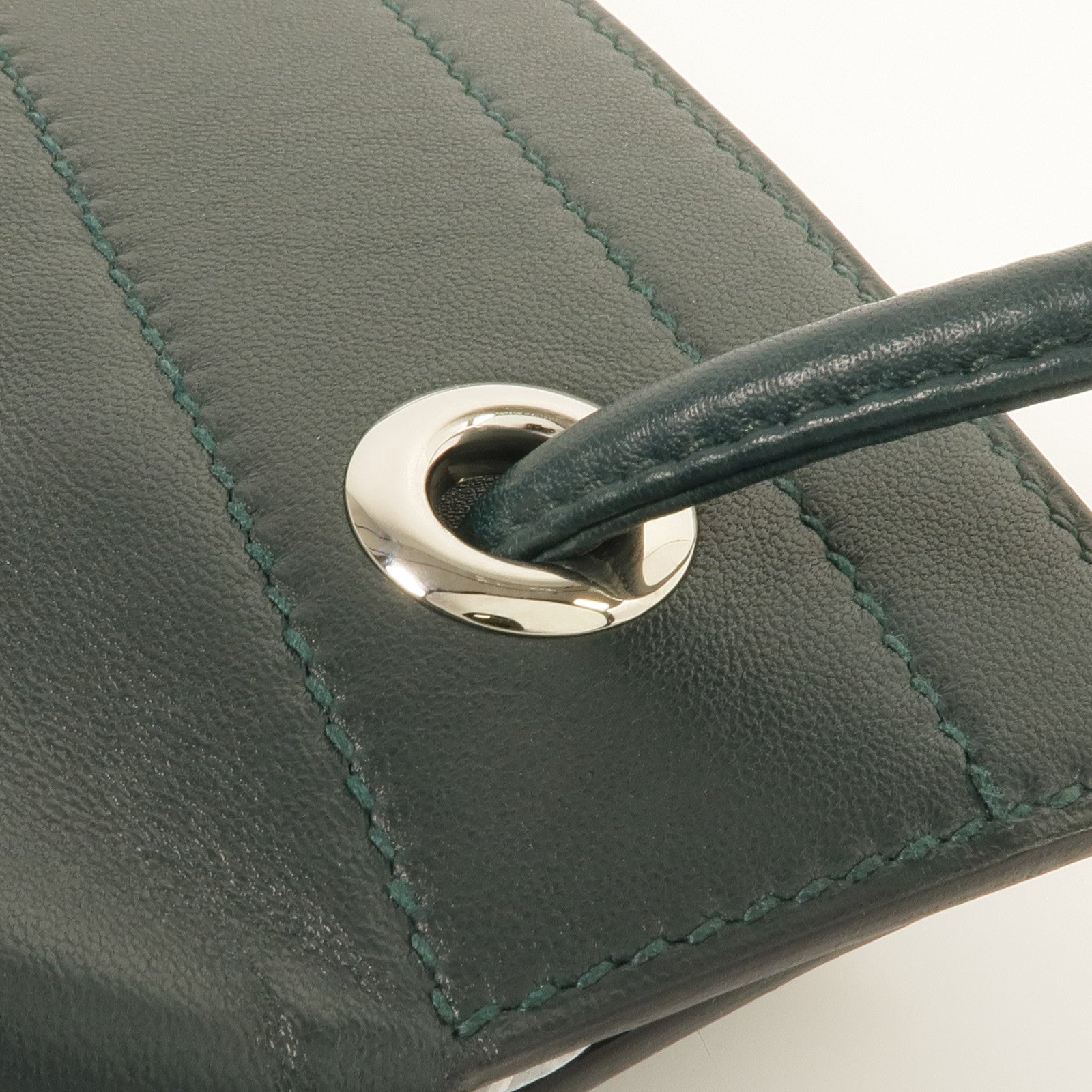 HERMES Swift皮革Aline銀扣肩背袋Green