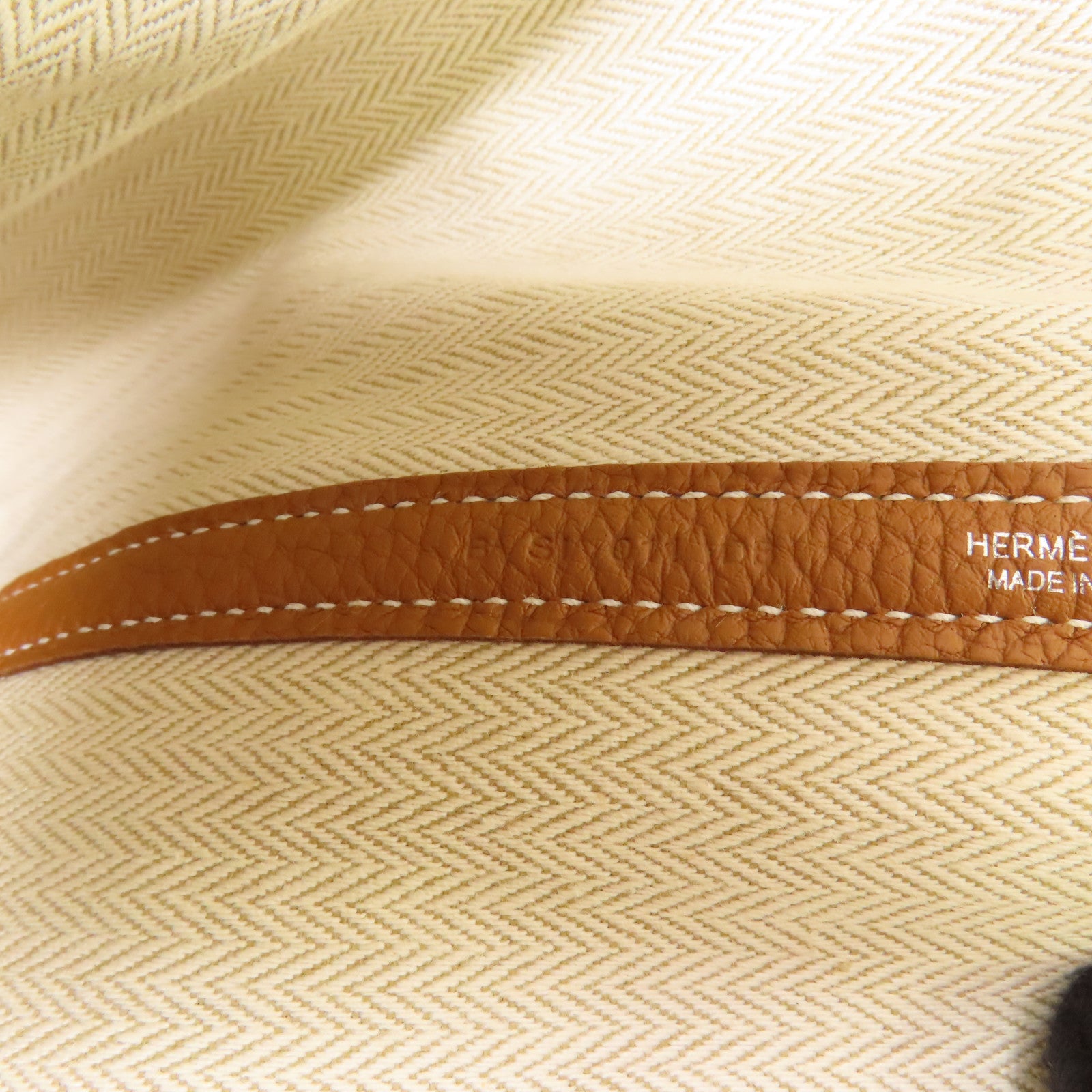 HERMES 【激減優惠】Negonda皮革Garden Party PM銀扣手挽袋Gold