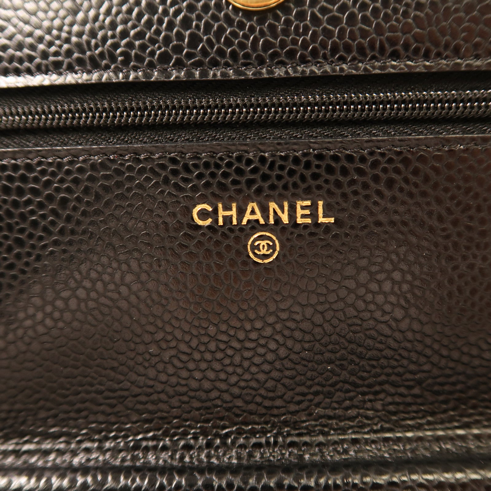 CHANEL 牛皮皮革Wallet On Chain金扣鏈帶肩背袋黑色