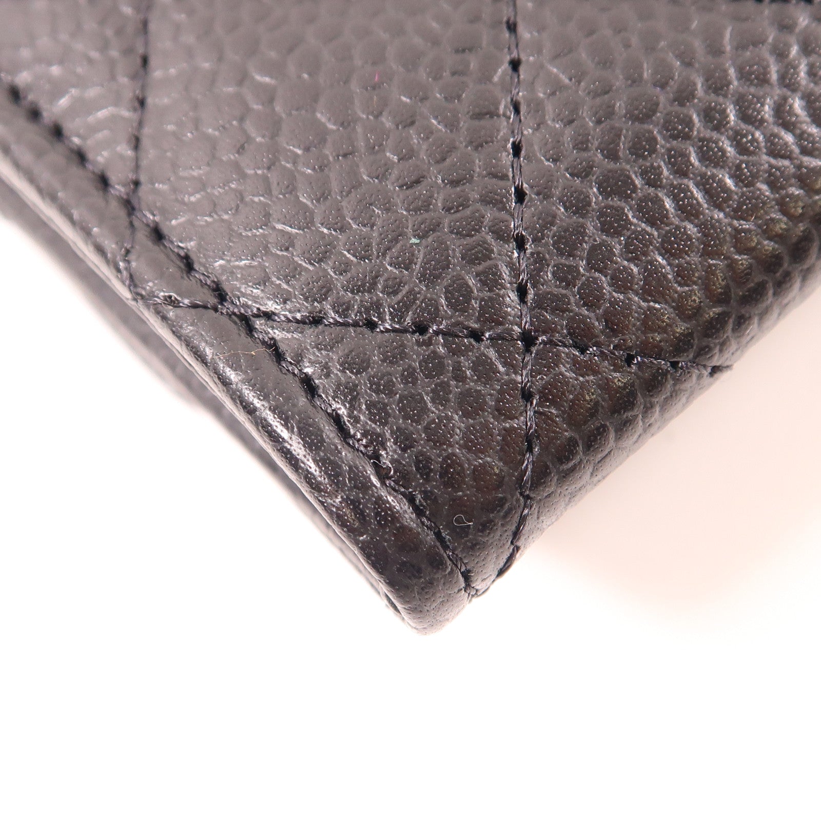 CHANEL 牛皮皮革Card Case金扣卡片套黑色