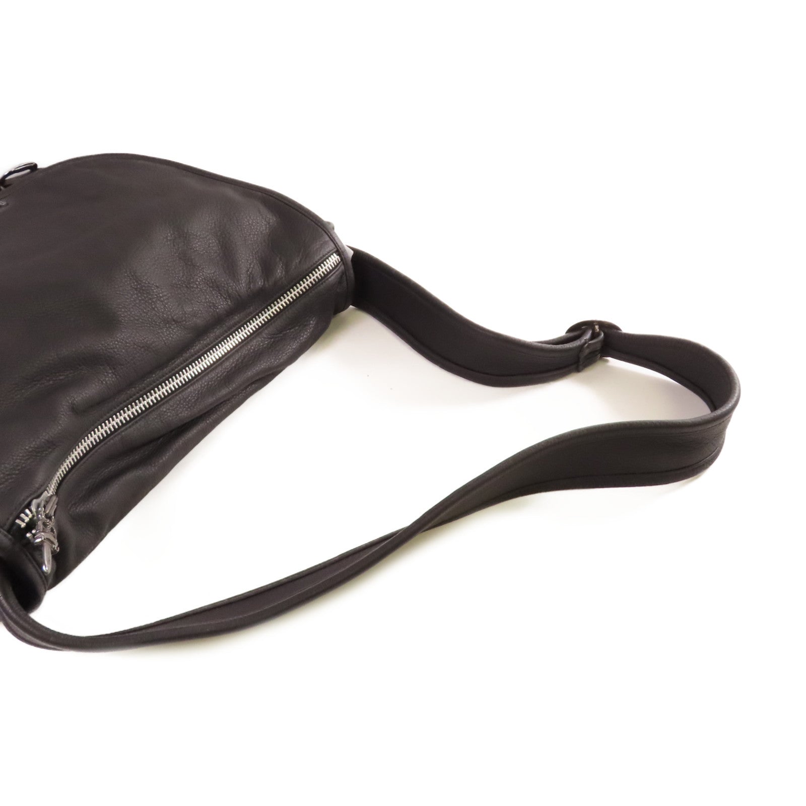 CHROME HEARTS 牛皮皮革Shoulder Bag銀扣肩背袋黑色