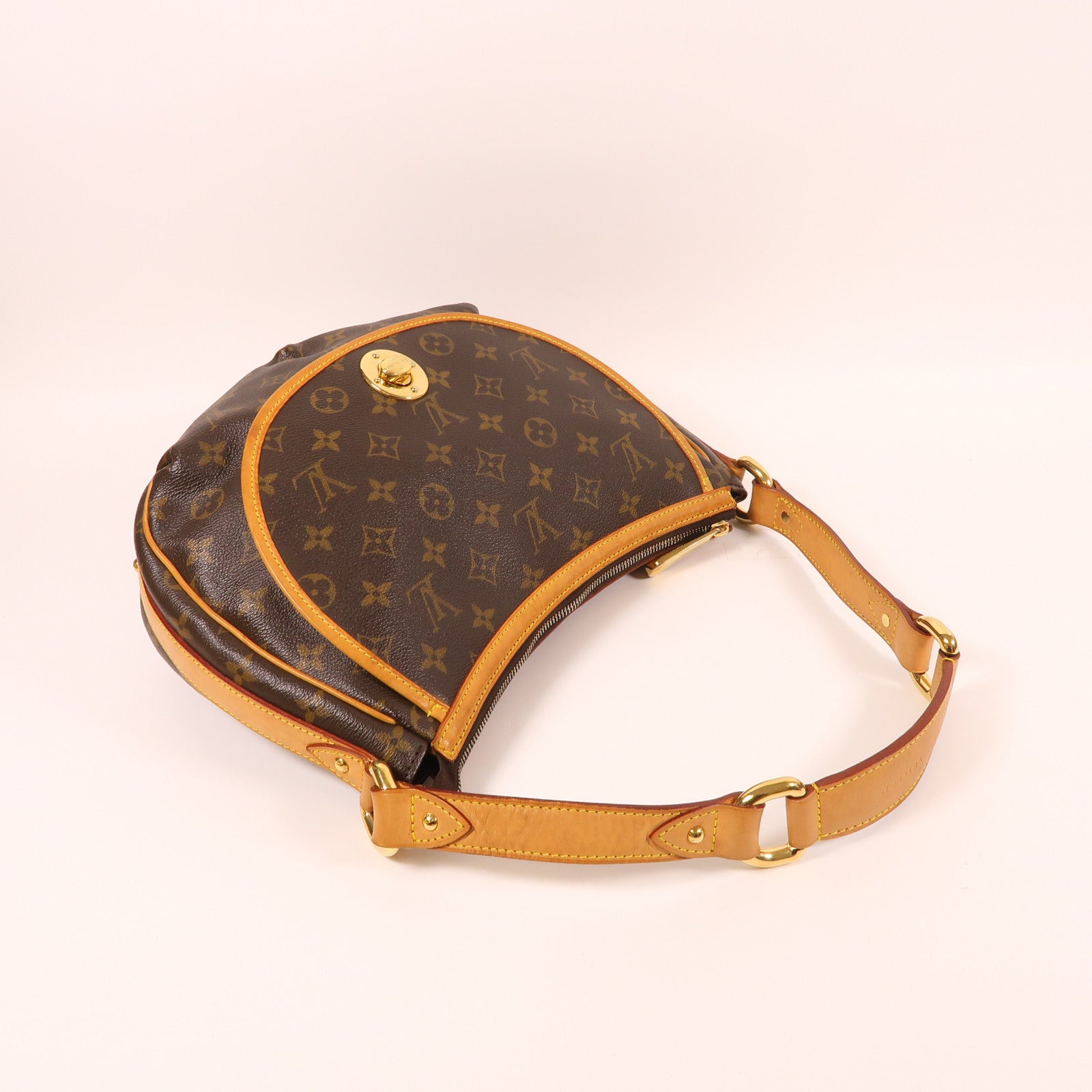 LOUIS VUITTON Monogram Tulum PM金扣肩背袋啡色
