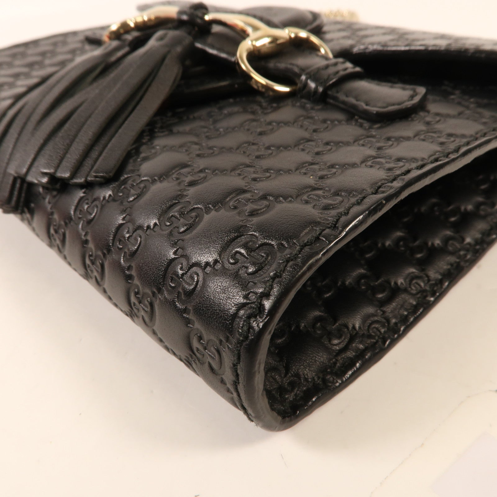 GUCCI 牛皮皮革Guccissima Mini Emily金扣鏈帶肩背袋