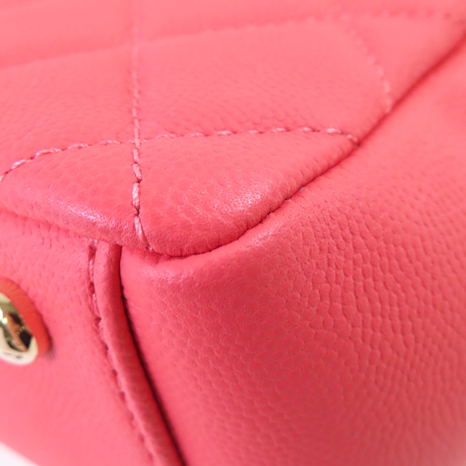 CHANEL 菱格Caviar皮革Affinity 2Way Chain Shoulder Bag金扣鏈帶手挽肩背兩用袋粉紅色