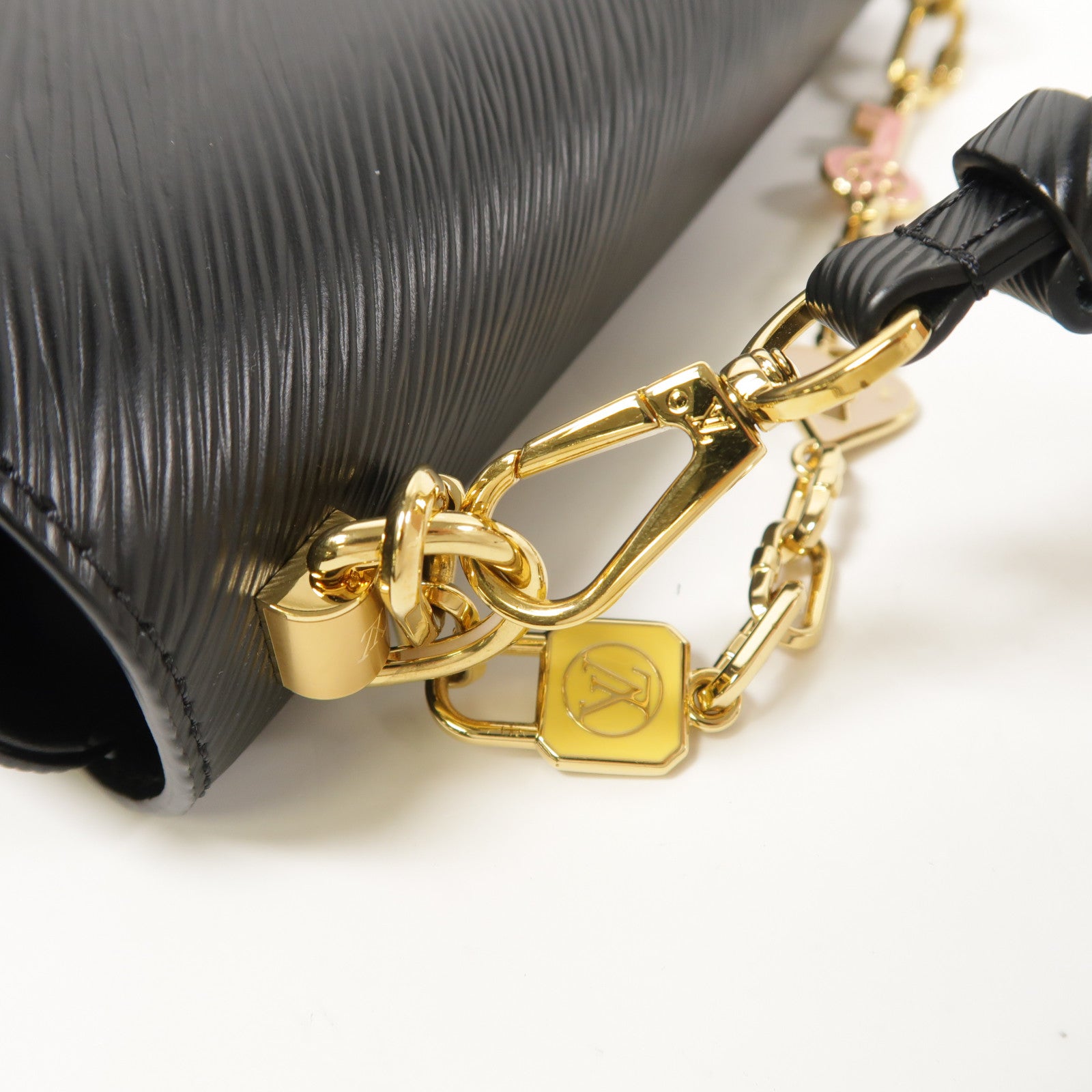 LOUIS VUITTON Epi Twisted MM Handmade Double Shoulder Bag Black Black 2waySh...